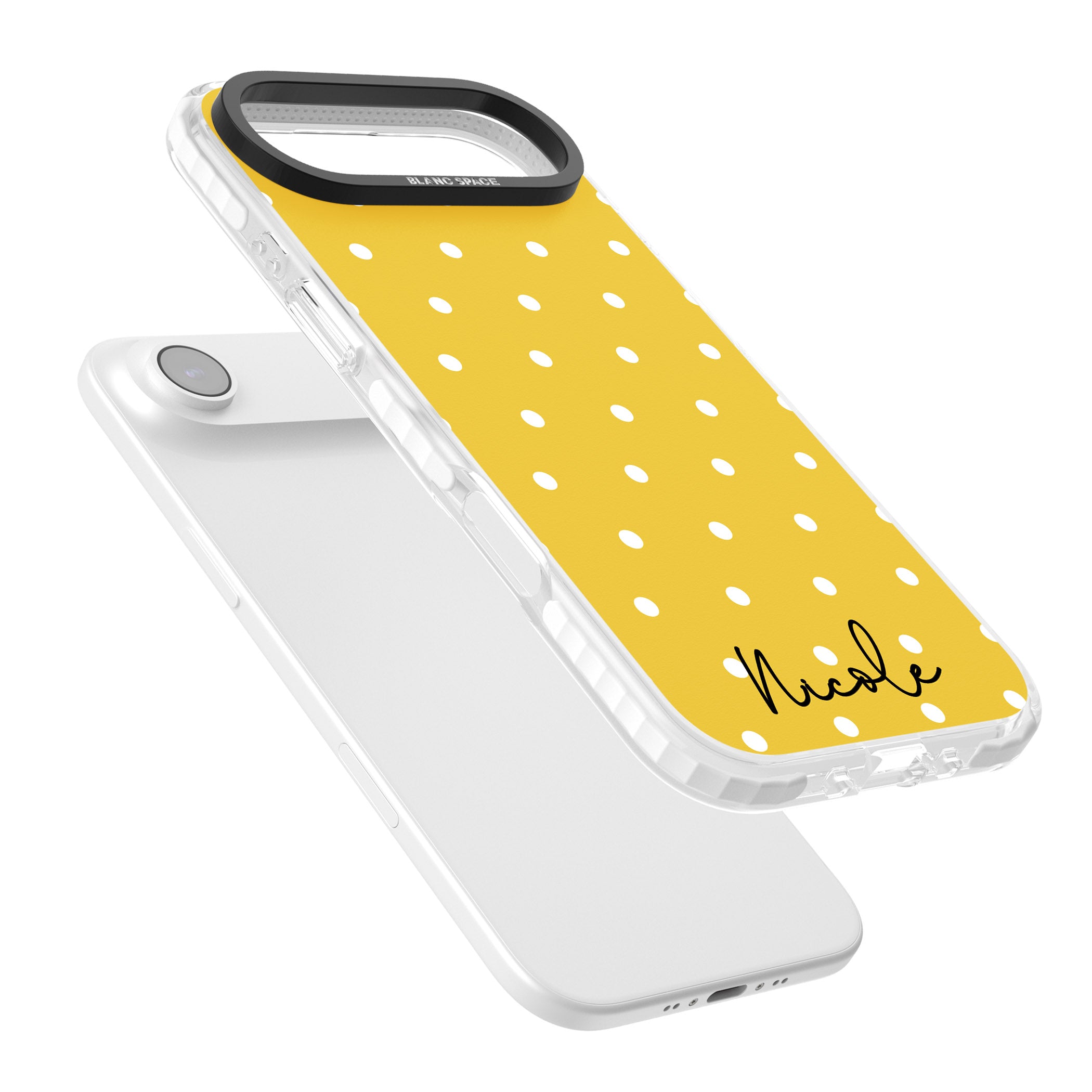 Personalised Yellow Polka Dot iPhone 17 Air Impact Pro Clear Phone Case Colours