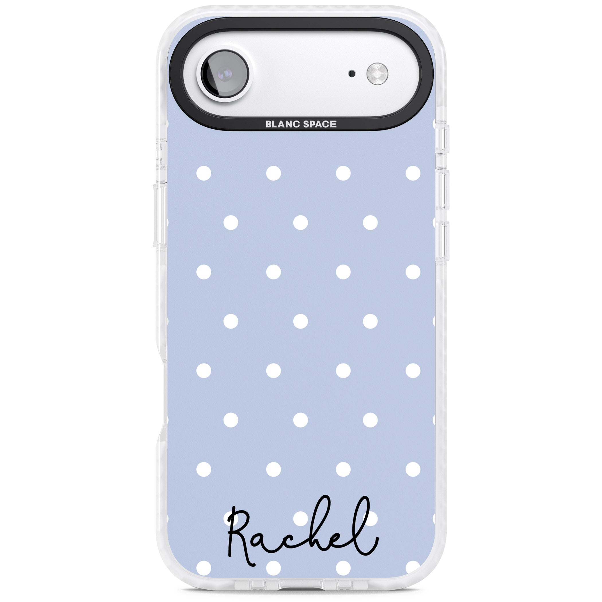Personalised Simple Light Blue Dots iPhone 17 Air Impact Pro Clear Phone Case