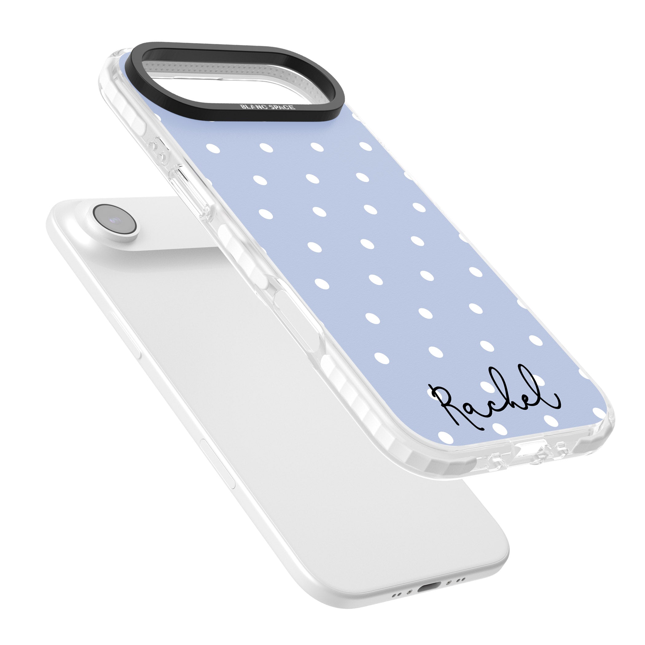 Personalised Simple Light Blue Dots iPhone 17 Air Impact Pro Clear Phone Case Colours