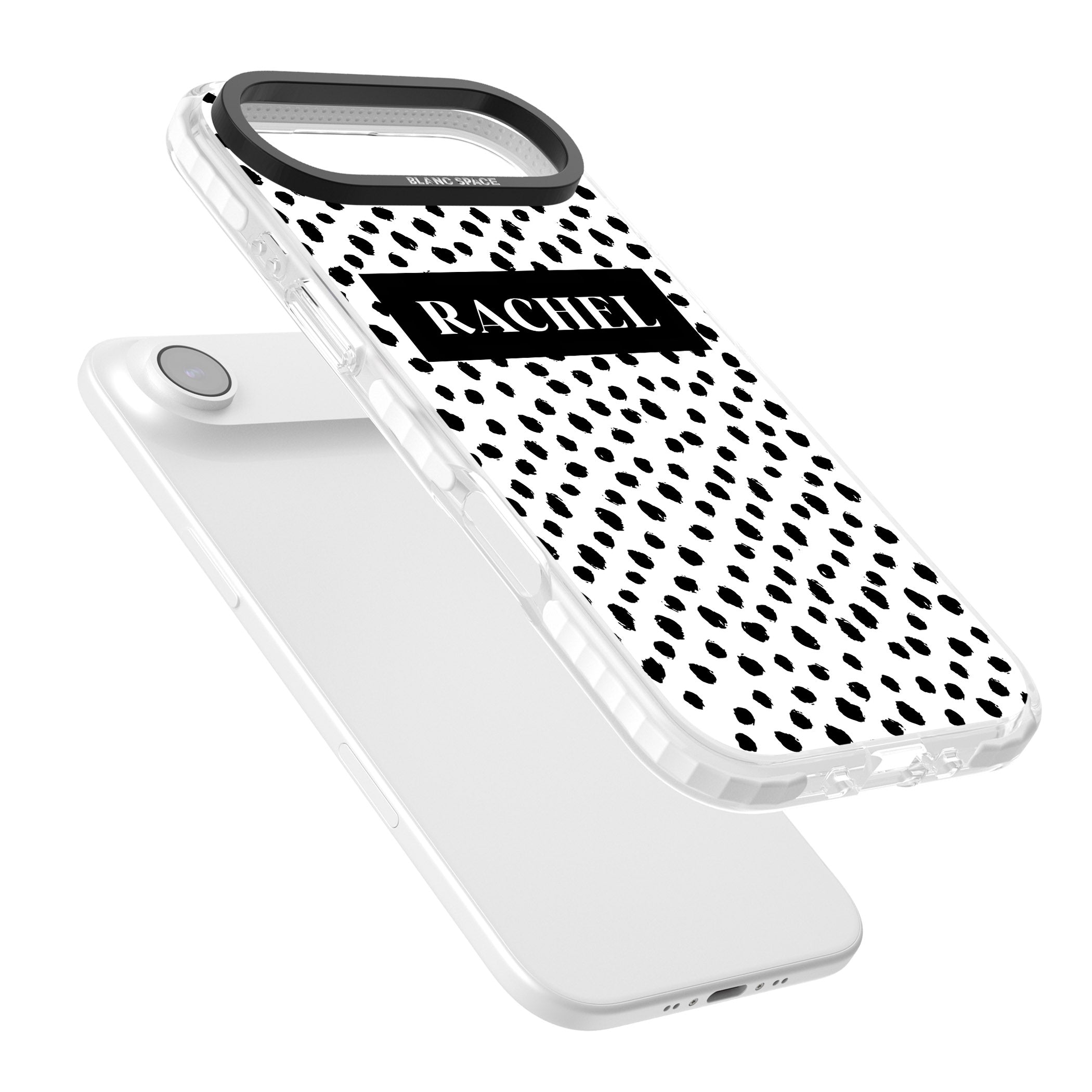 Personalised Black Dots iPhone 17 Air Impact Pro Clear Phone Case Colours