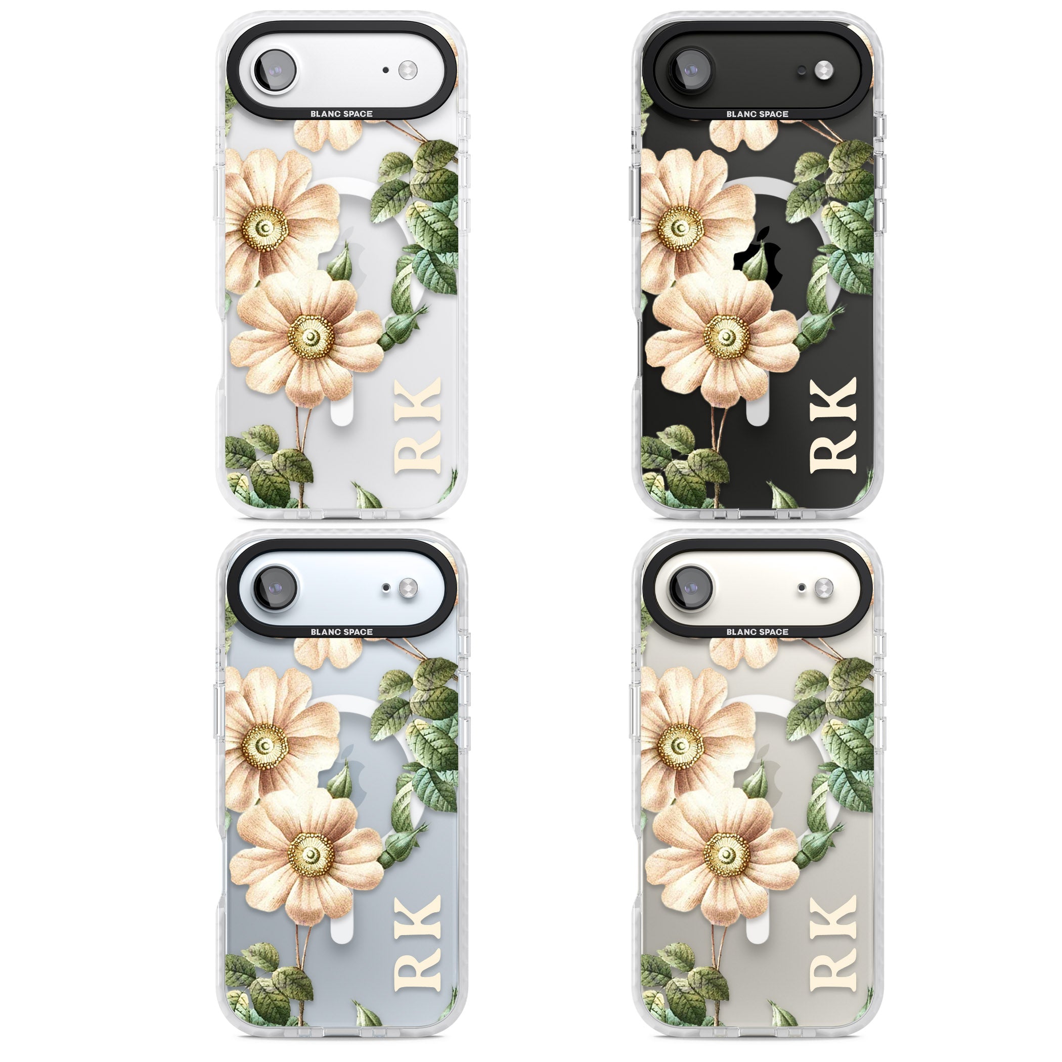 Personalised Vintage Floral Anemone iPhone 17 Air Impact Pro Clear Phone Case APT Impact Protection
