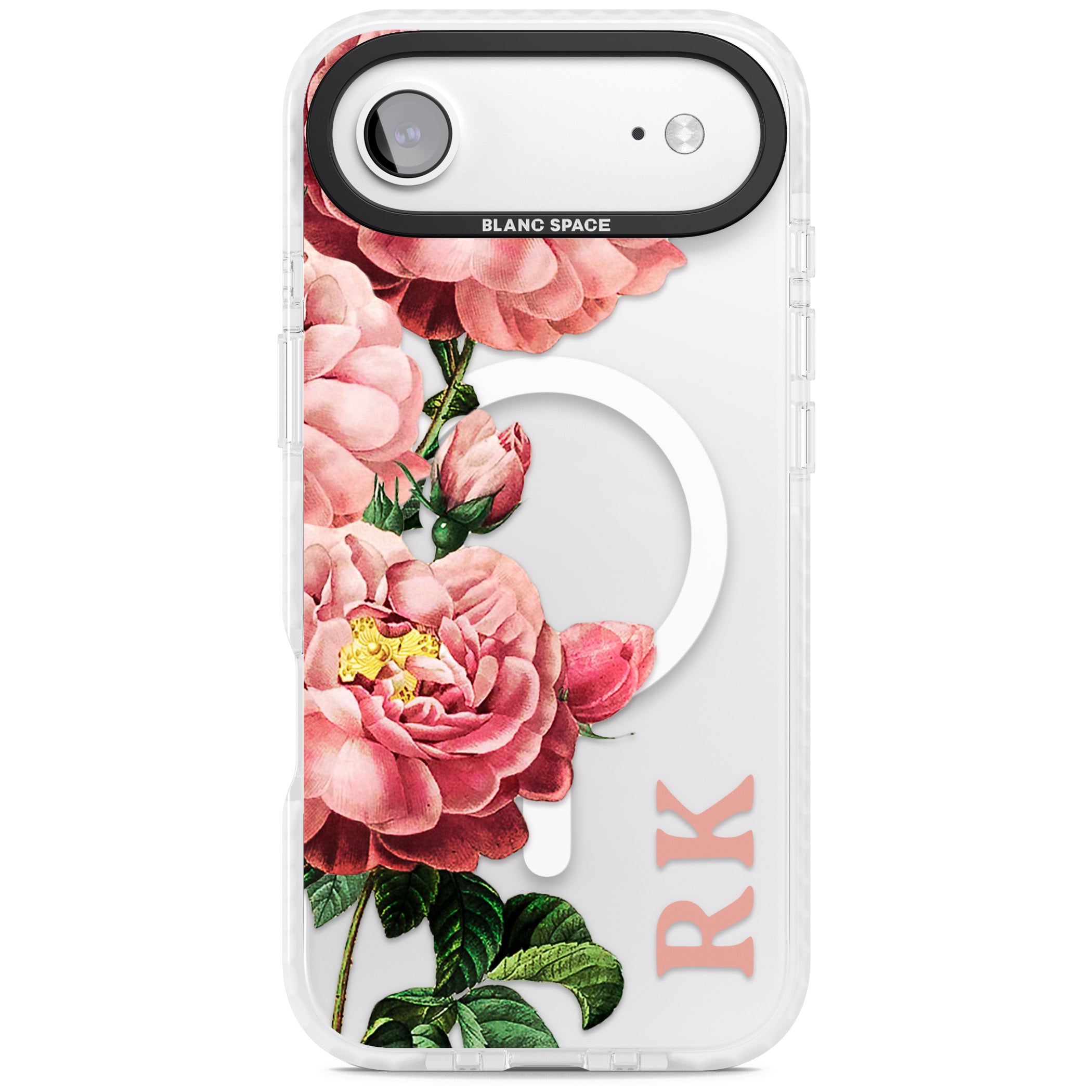 Personalised Vintage Floral Peonies iPhone 17 Air Impact Pro Clear Phone Case