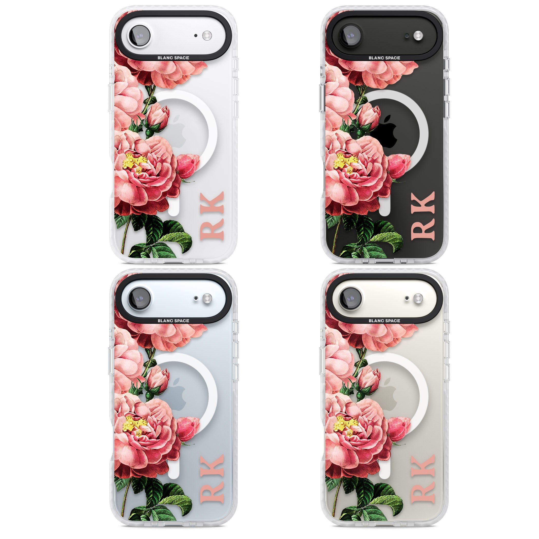 Personalised Vintage Floral Peonies iPhone 17 Air Impact Pro Clear Phone Case APT Impact Protection