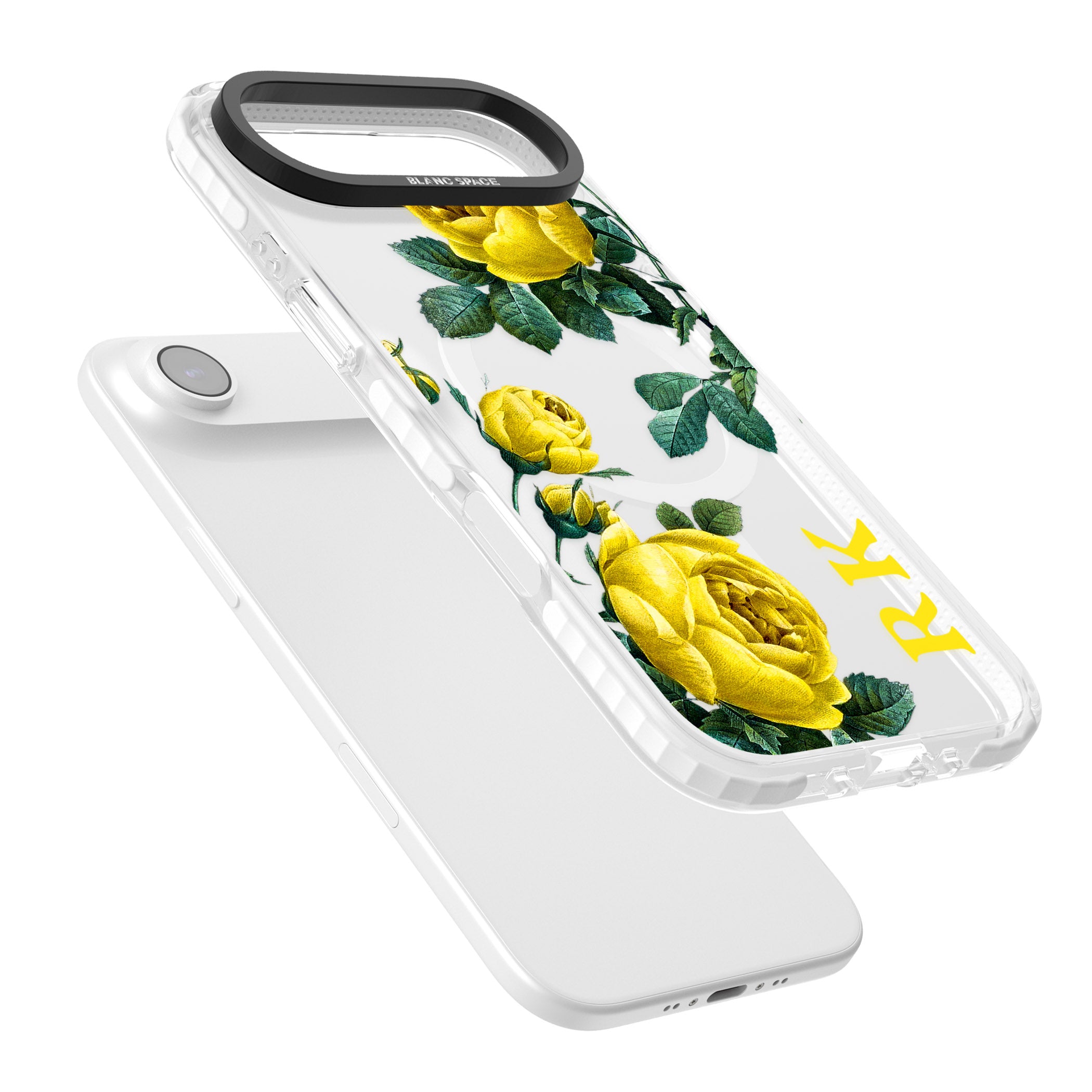 Personalised Vintage Floral Yellow Roses iPhone 17 Air Impact Pro Clear Phone Case Colours