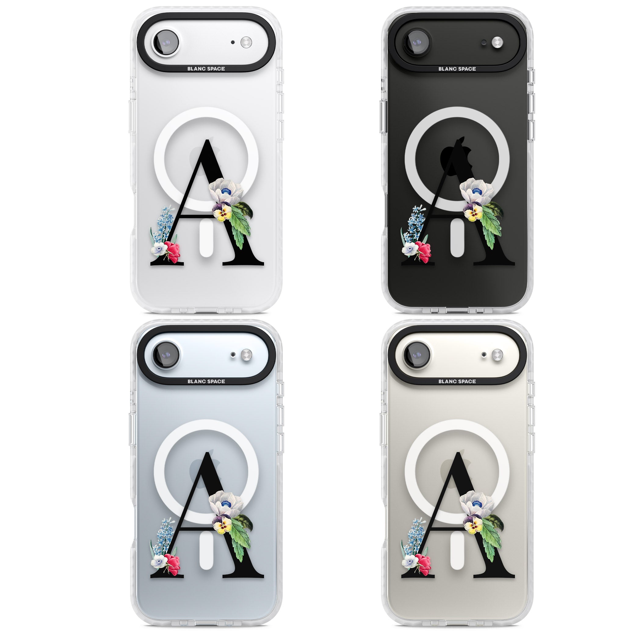 Personalised Floral Initial iPhone 17 Air Impact Pro Clear Phone Case APT Impact Protection