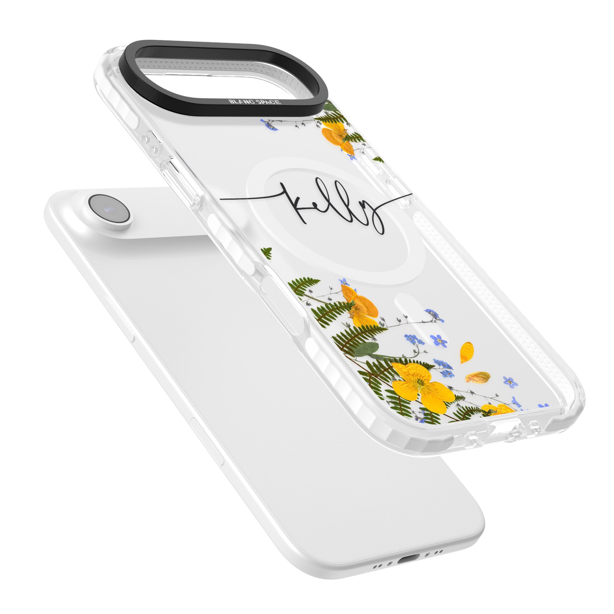 Personalised Ferns & Wildflowers iPhone 17 Air Impact Pro Clear Phone Case Colours