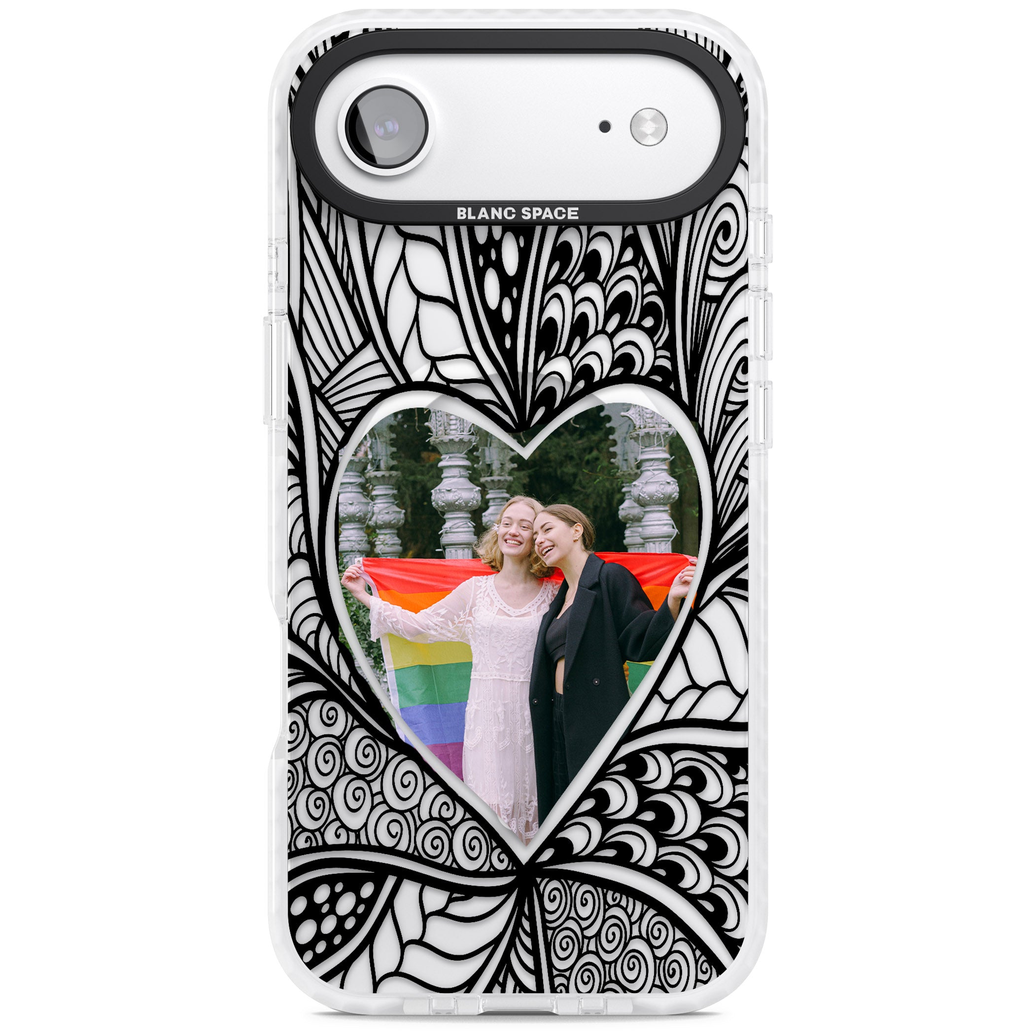 Personalised Henna Heart Photo Case iPhone 17 Air Impact Pro Clear Phone Case