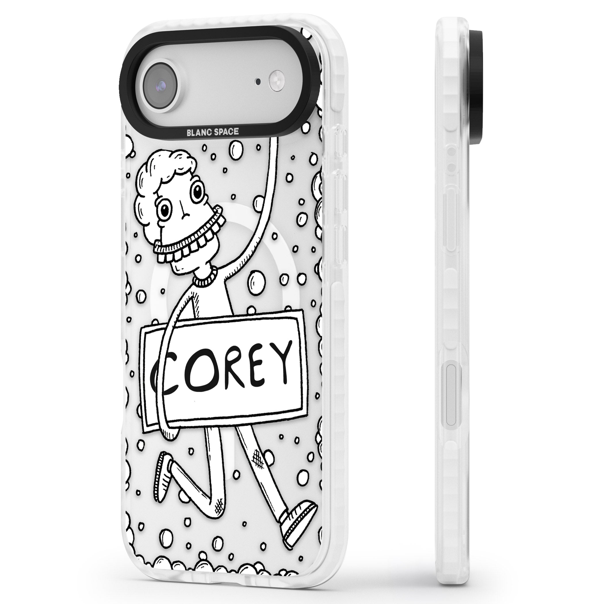 Personalised Banner Boy iPhone 17 Air Impact Pro Clear Phone Case Side Profile