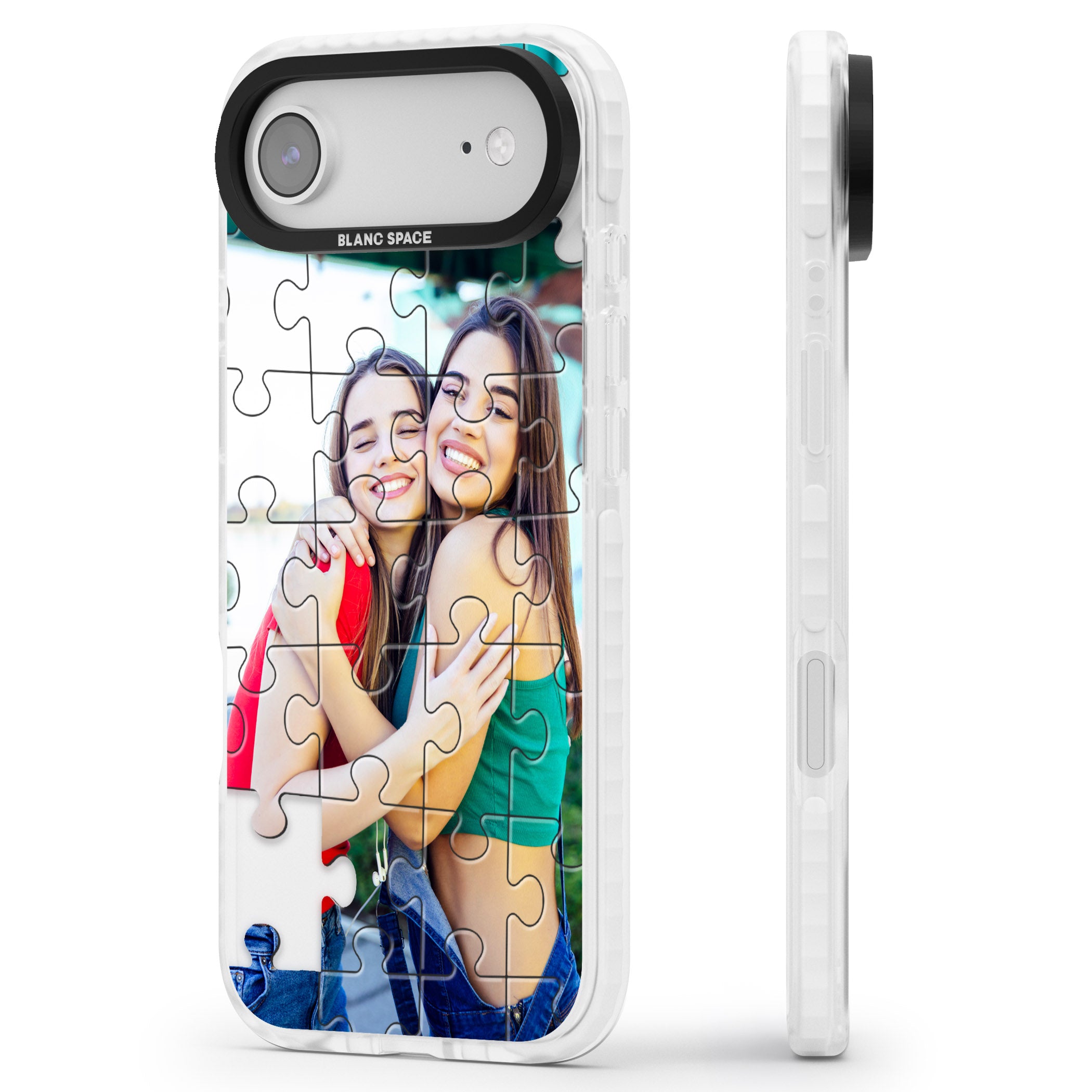 Personalised Jigsaw Puzzle Photo iPhone 17 Air Impact Pro Clear Phone Case Side Profile