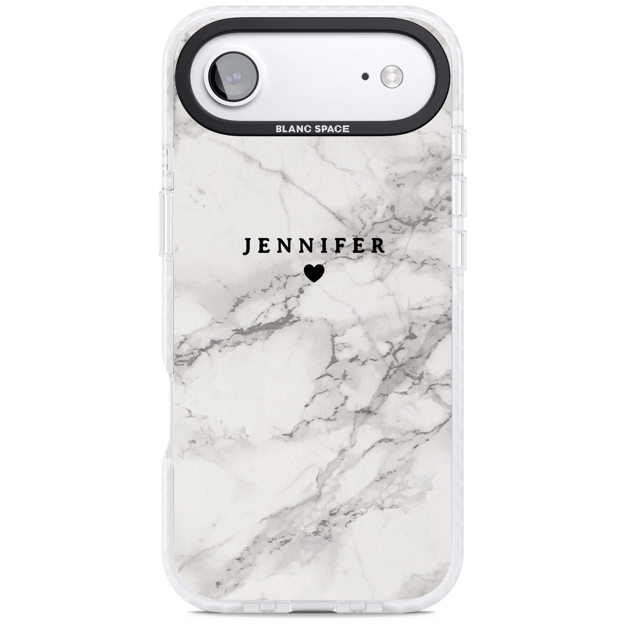 Personalised Classic Grey Marble iPhone 17 Air Impact Pro Clear Phone Case