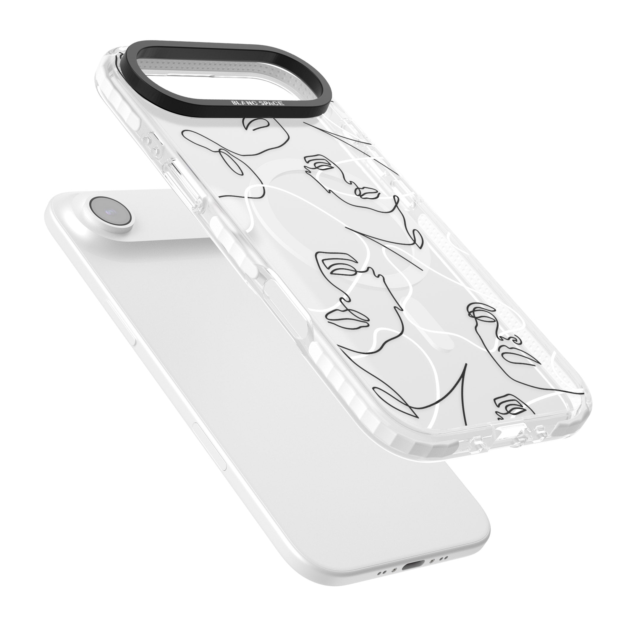 Personalised Abstract Faces iPhone 17 Air Impact Pro Clear Phone Case Colours