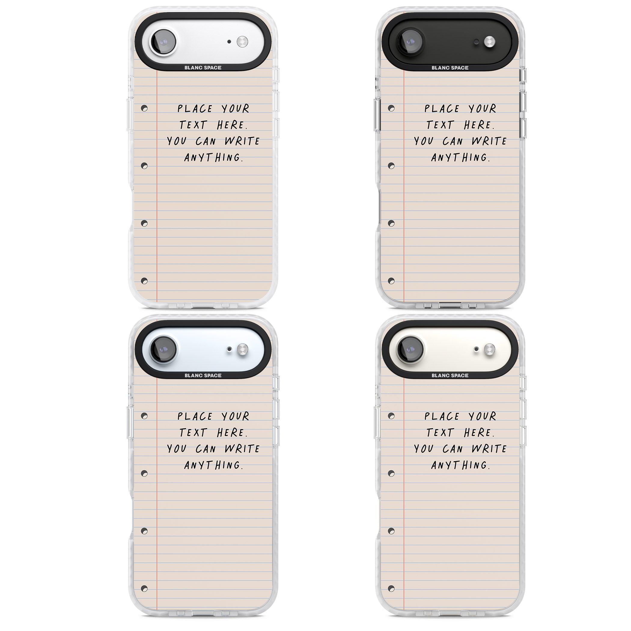 Personalised Lined Paper iPhone 17 Air Impact Pro Clear Phone Case APT Impact Protection