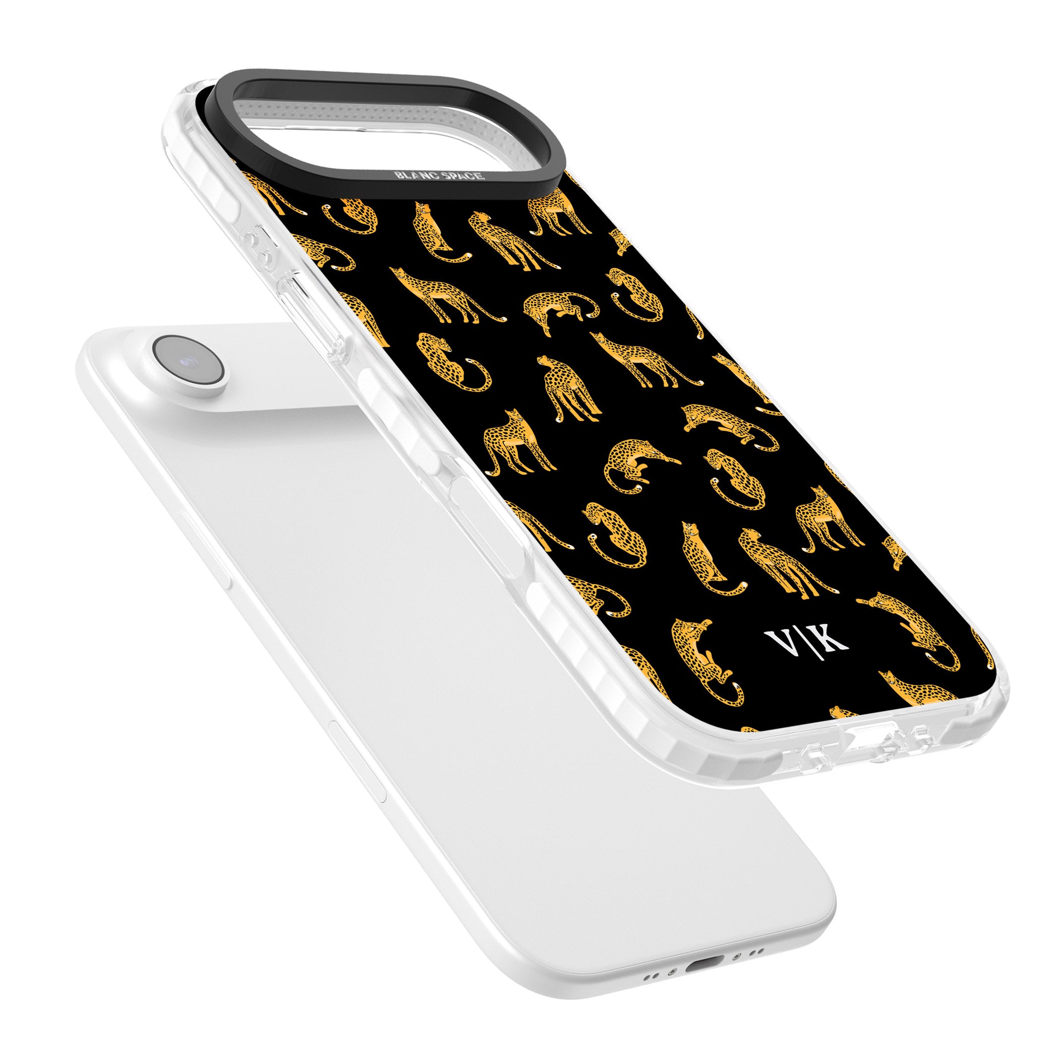 Personalised Gold Cheetah Pattern iPhone 17 Air Impact Pro Clear Phone Case Colours