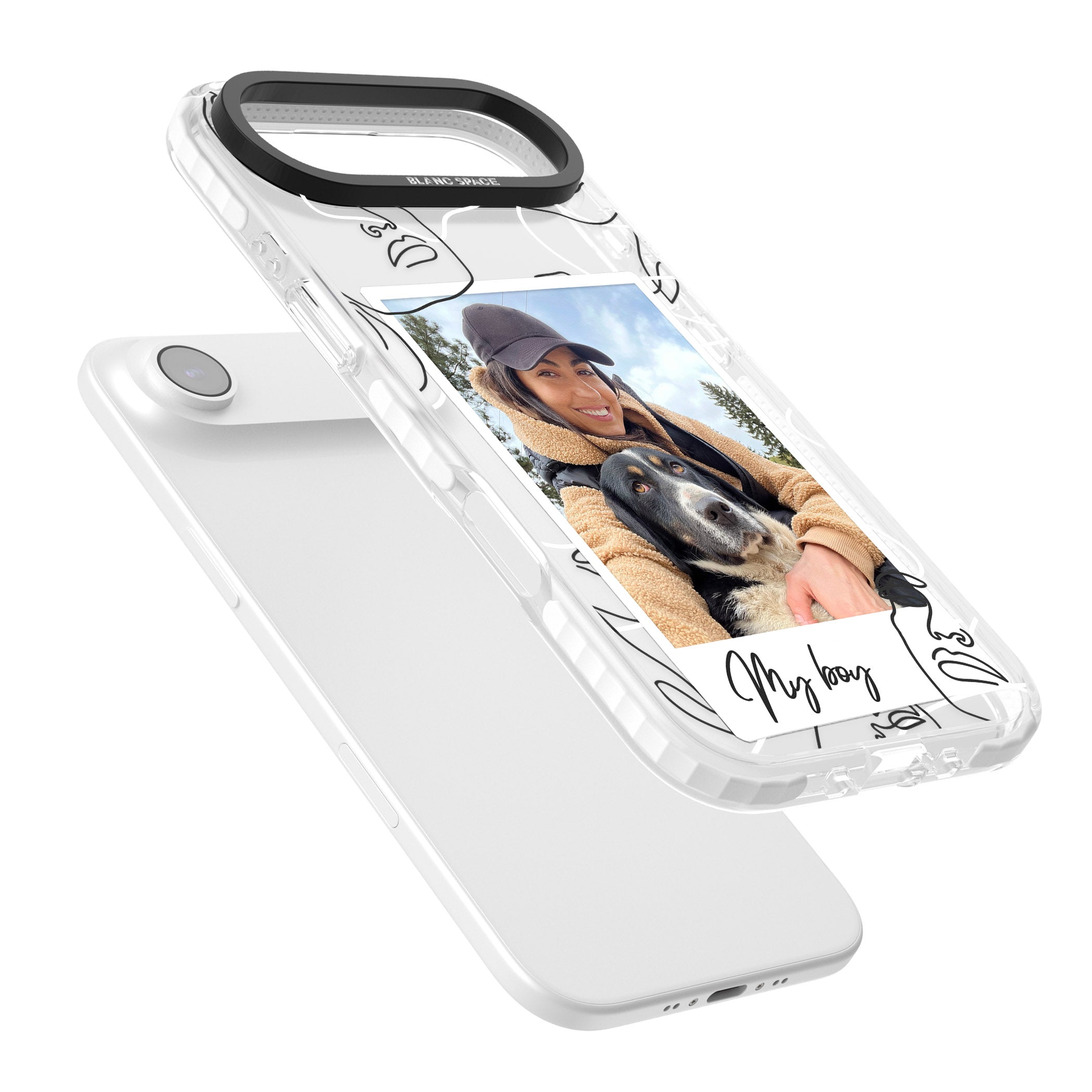 Personalised Abstract Faces Instant Photo iPhone 17 Air Impact Pro Clear Phone Case Colours