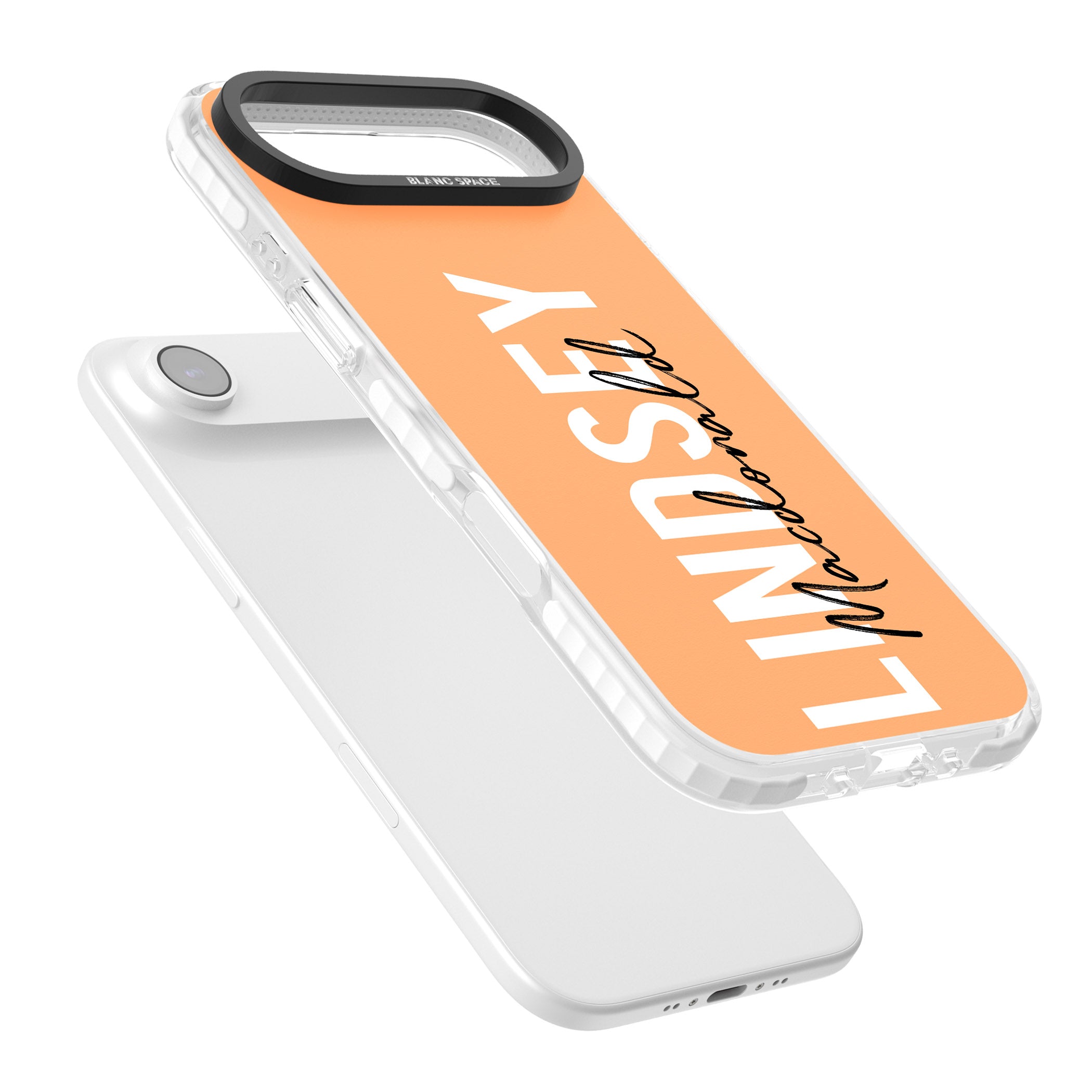 Personalised Bold Name: Peach iPhone 17 Air Impact Pro Clear Phone Case Colours