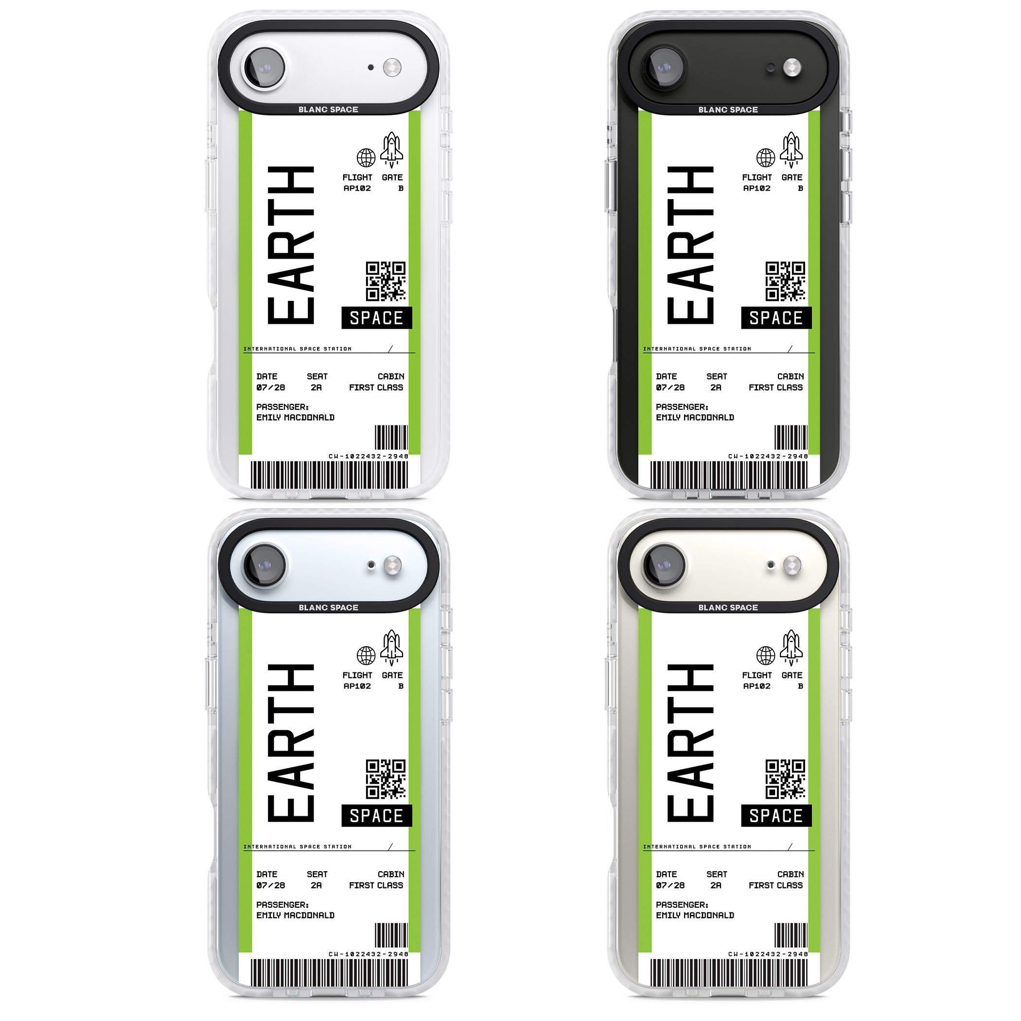 Personalised Earth Travel Ticket iPhone 17 Air Impact Pro Clear Phone Case APT Impact Protection