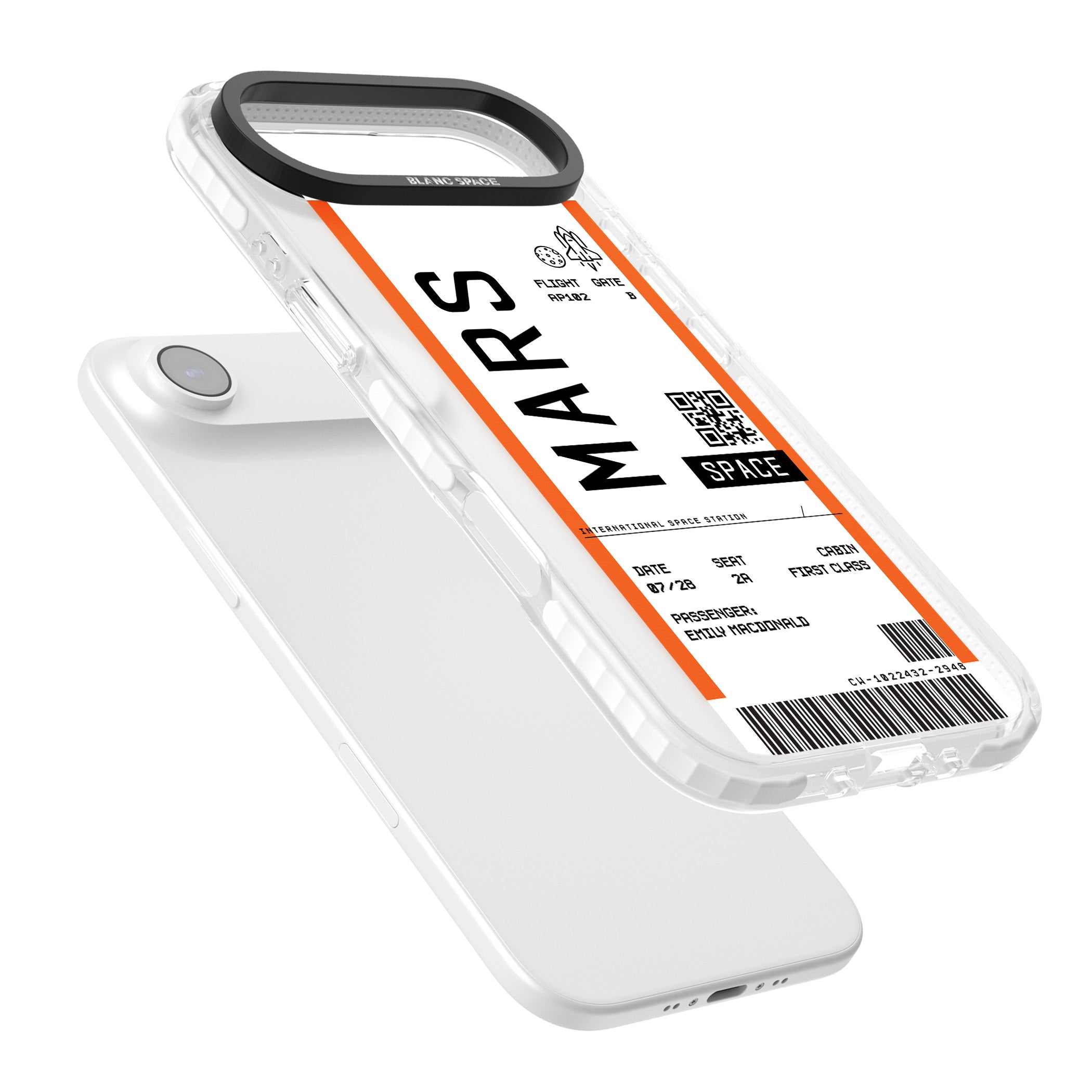 Personalised Mars Travel Ticket iPhone 17 Air Impact Pro Clear Phone Case Colours