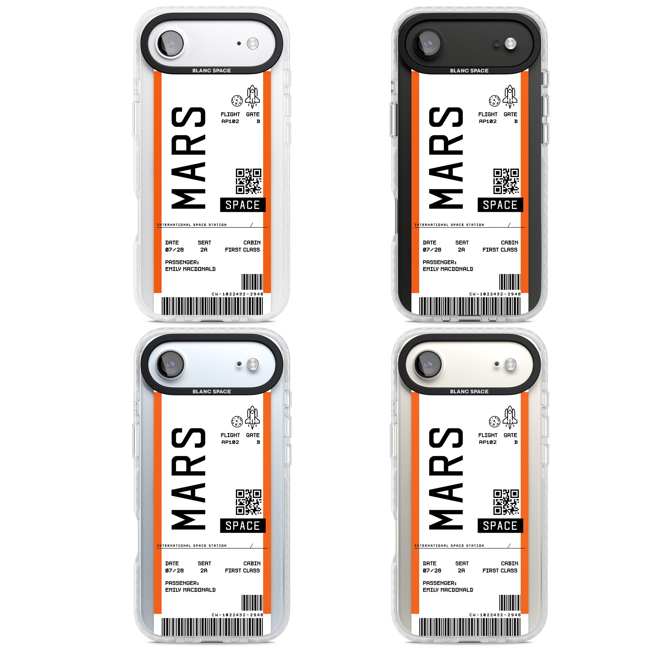 Personalised Mars Travel Ticket iPhone 17 Air Impact Pro Clear Phone Case APT Impact Protection