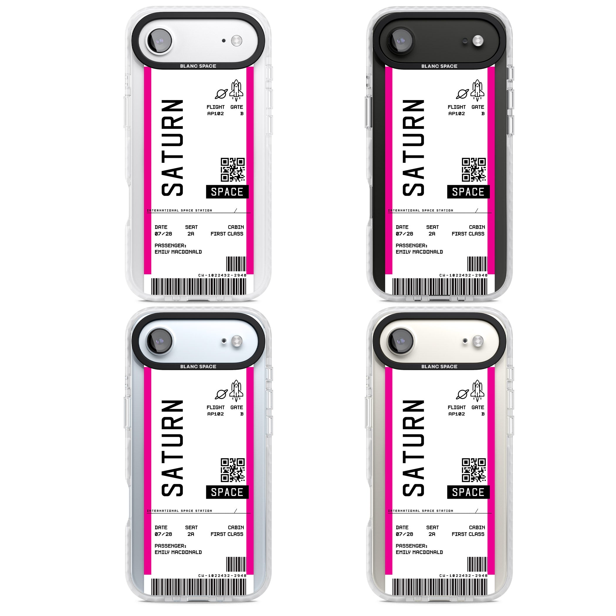 Personalised Saturn Travel Ticket iPhone 17 Air Impact Pro Clear Phone Case APT Impact Protection