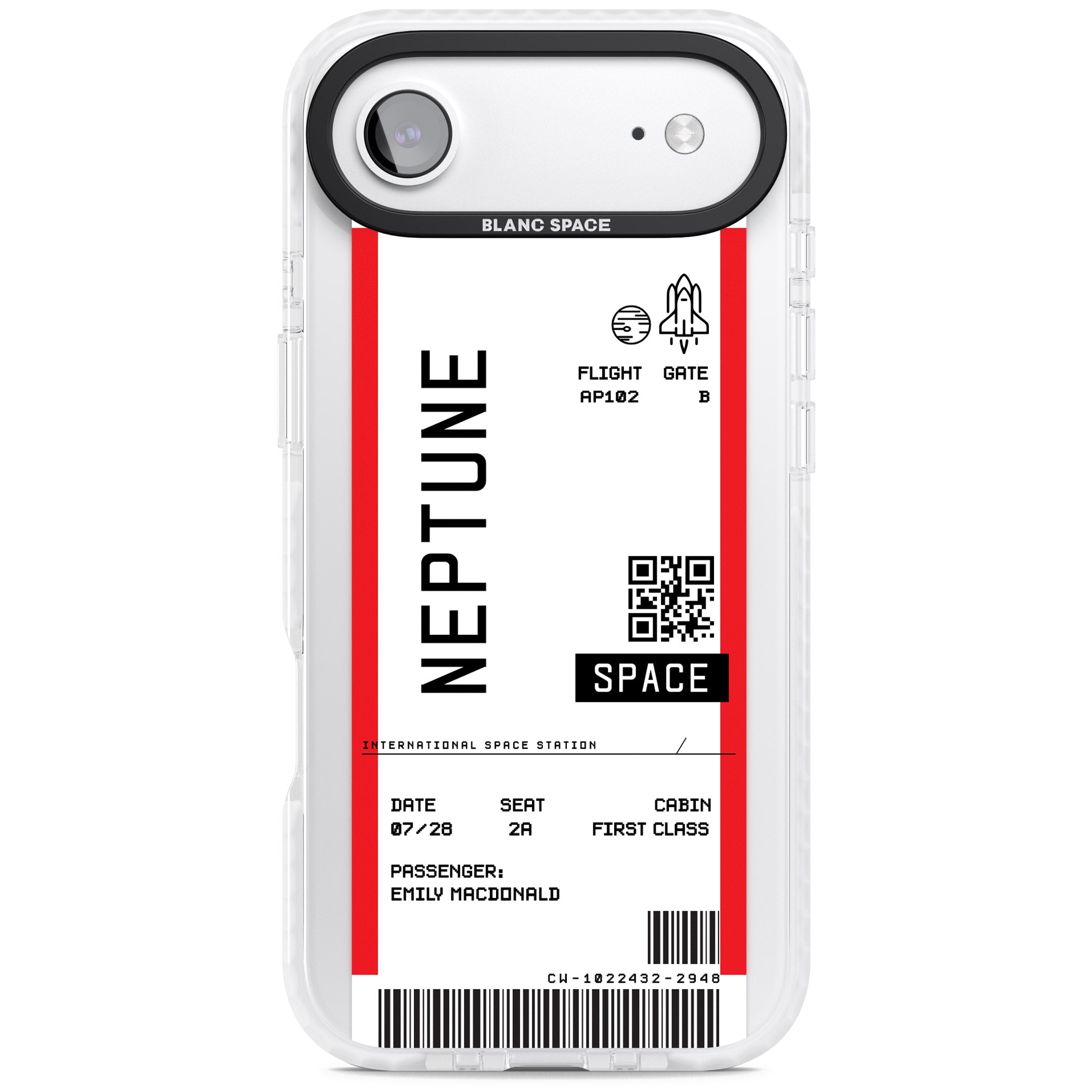 Personalised Neptune Travel Ticket iPhone 17 Air Impact Pro Clear Phone Case