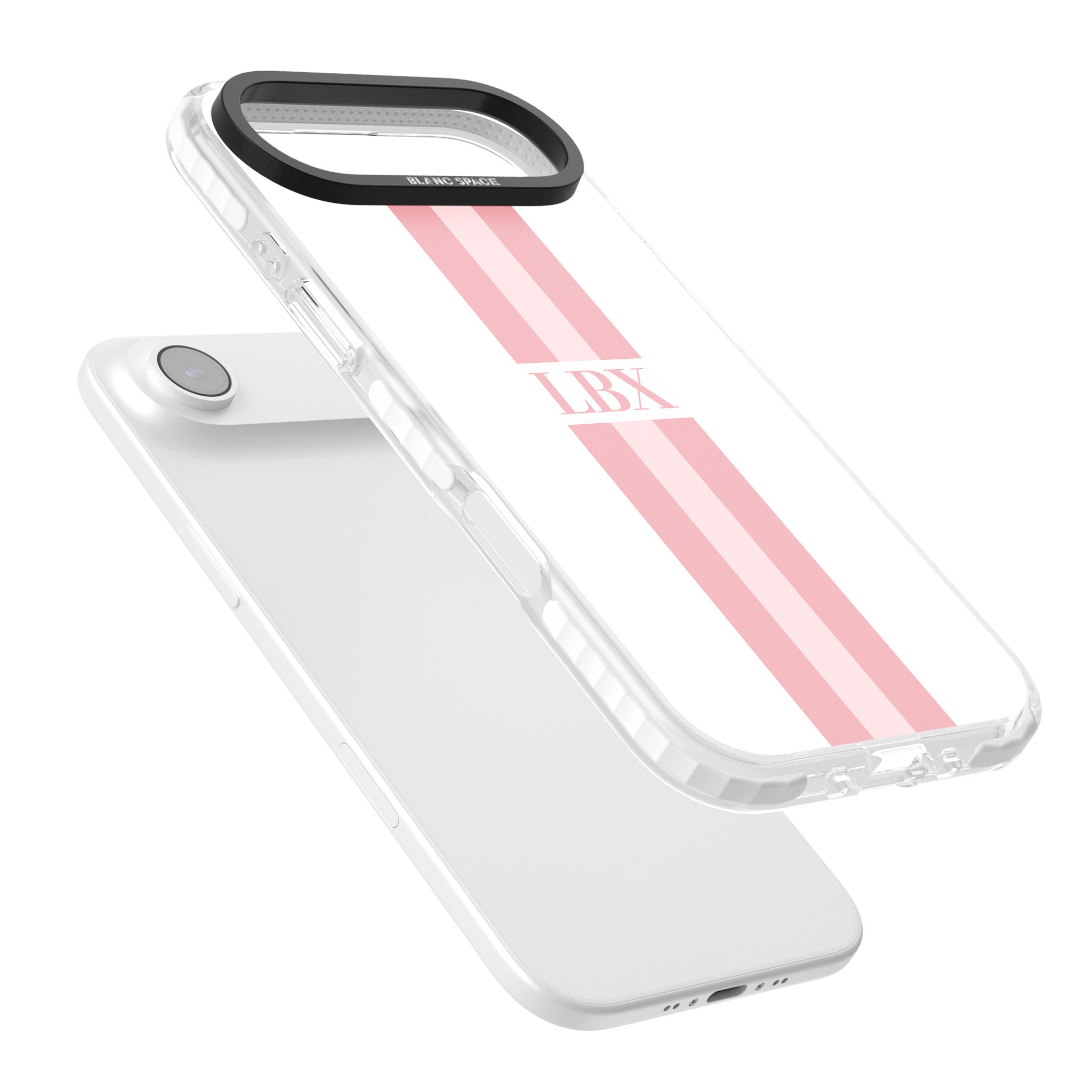 Personalised Minimal Pink Stripe iPhone 17 Air Impact Pro Clear Phone Case Colours