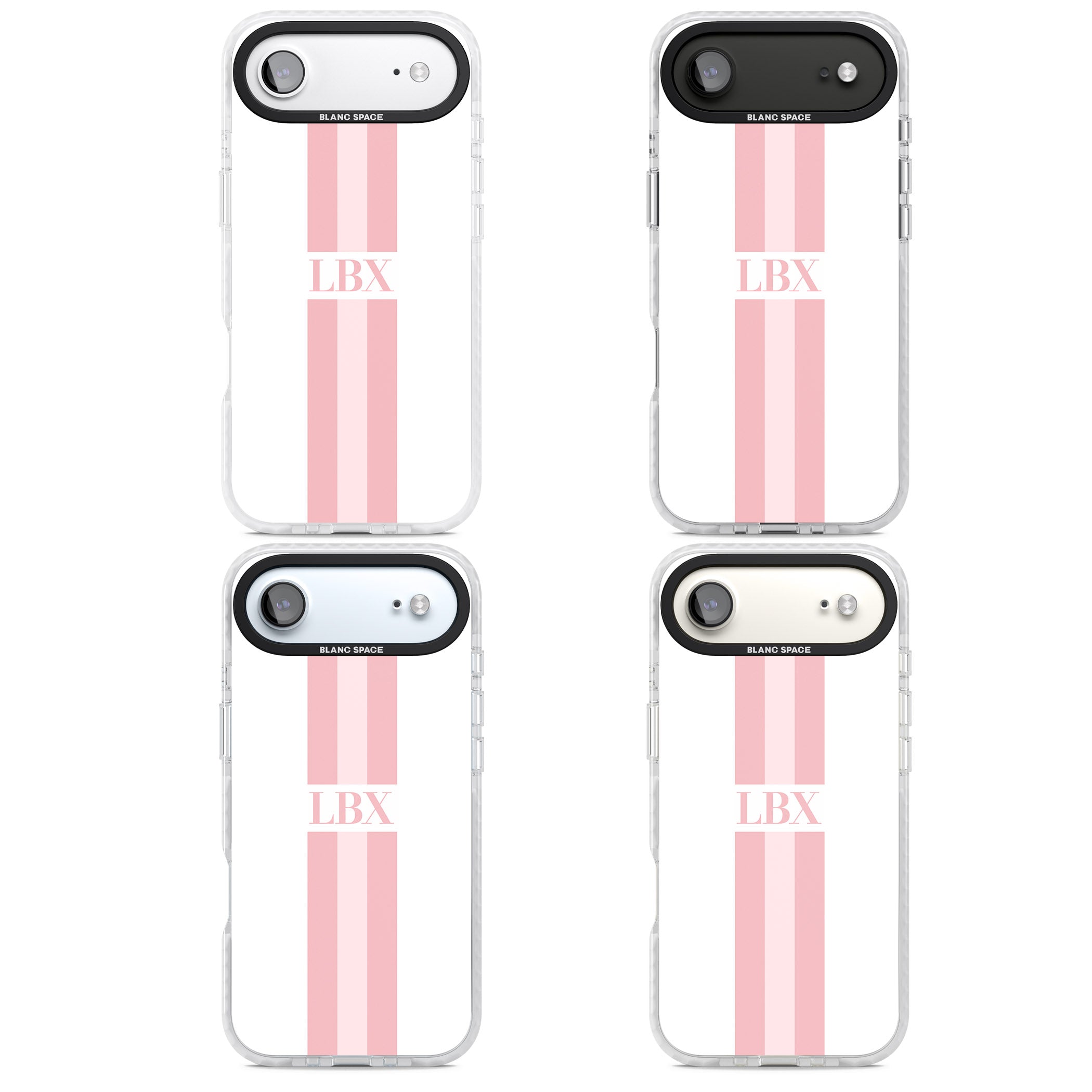 Personalised Minimal Pink Stripe iPhone 17 Air Impact Pro Clear Phone Case APT Impact Protection