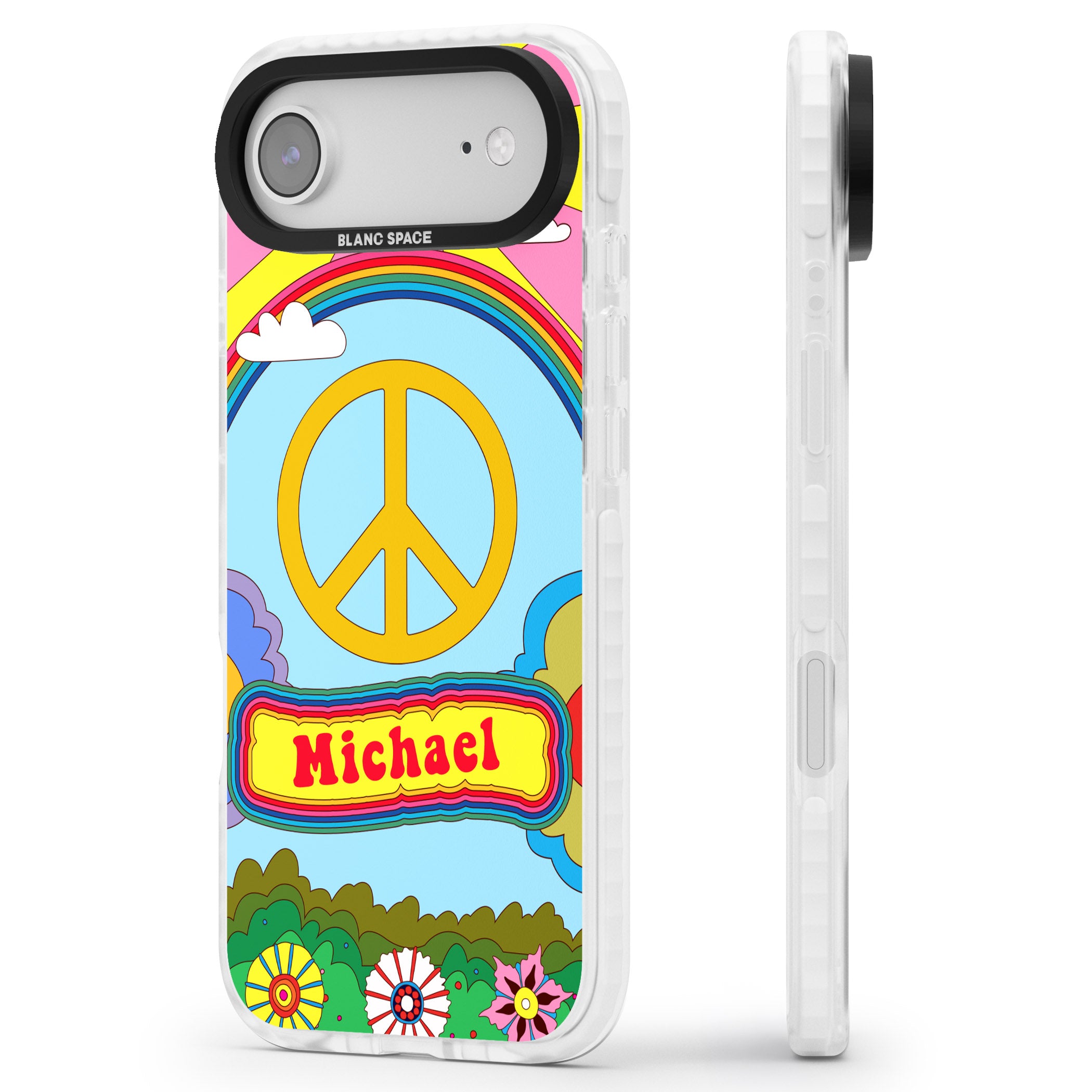 Personalised Happy Days iPhone 17 Air Impact Pro Clear Phone Case Side Profile