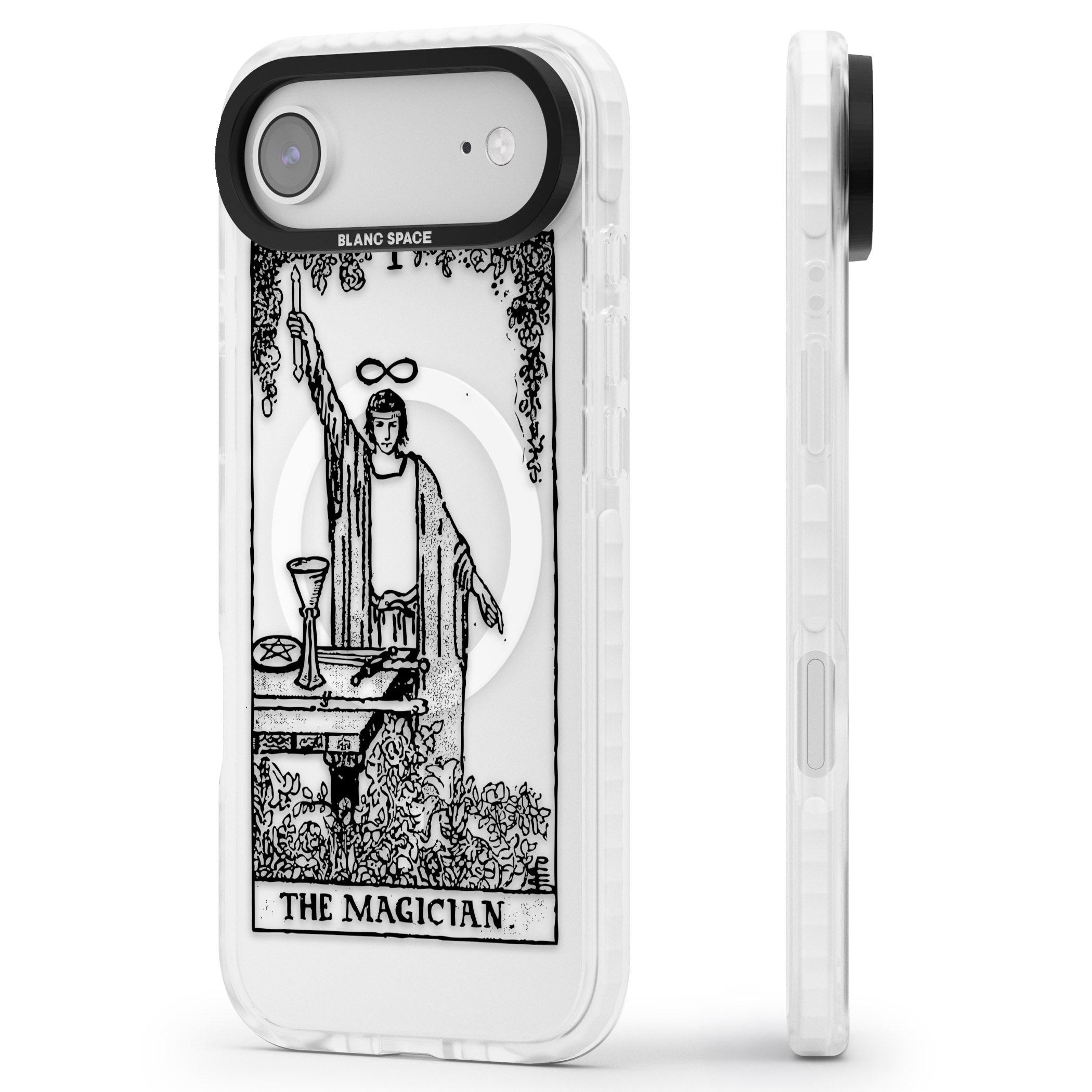 Personalised The Magician Tarot Transparent iPhone 17 Air Impact Pro Clear Phone Case Side Profile