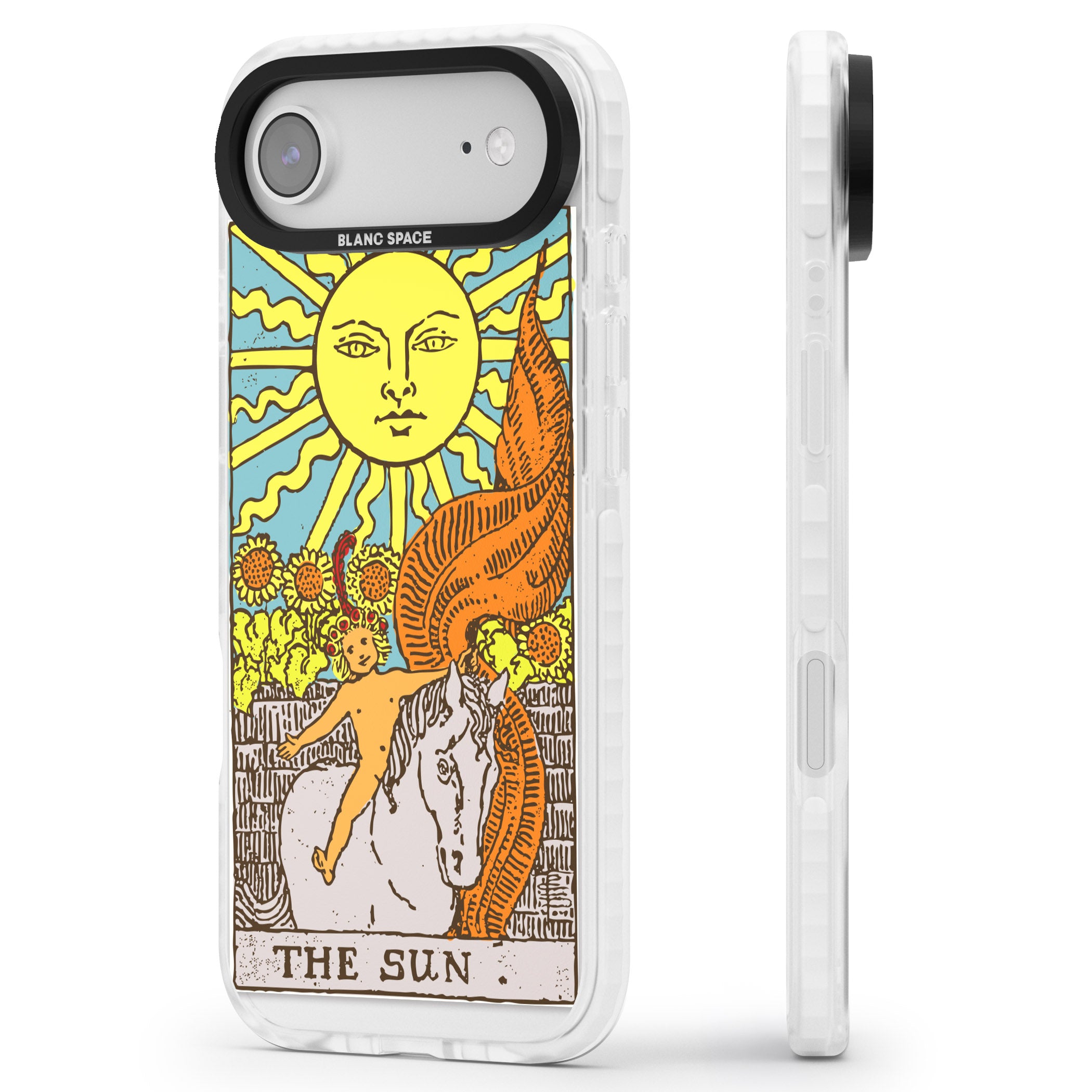 Personalised The Sun Tarot Card (Color) iPhone 17 Air Impact Pro Clear Phone Case Side Profile