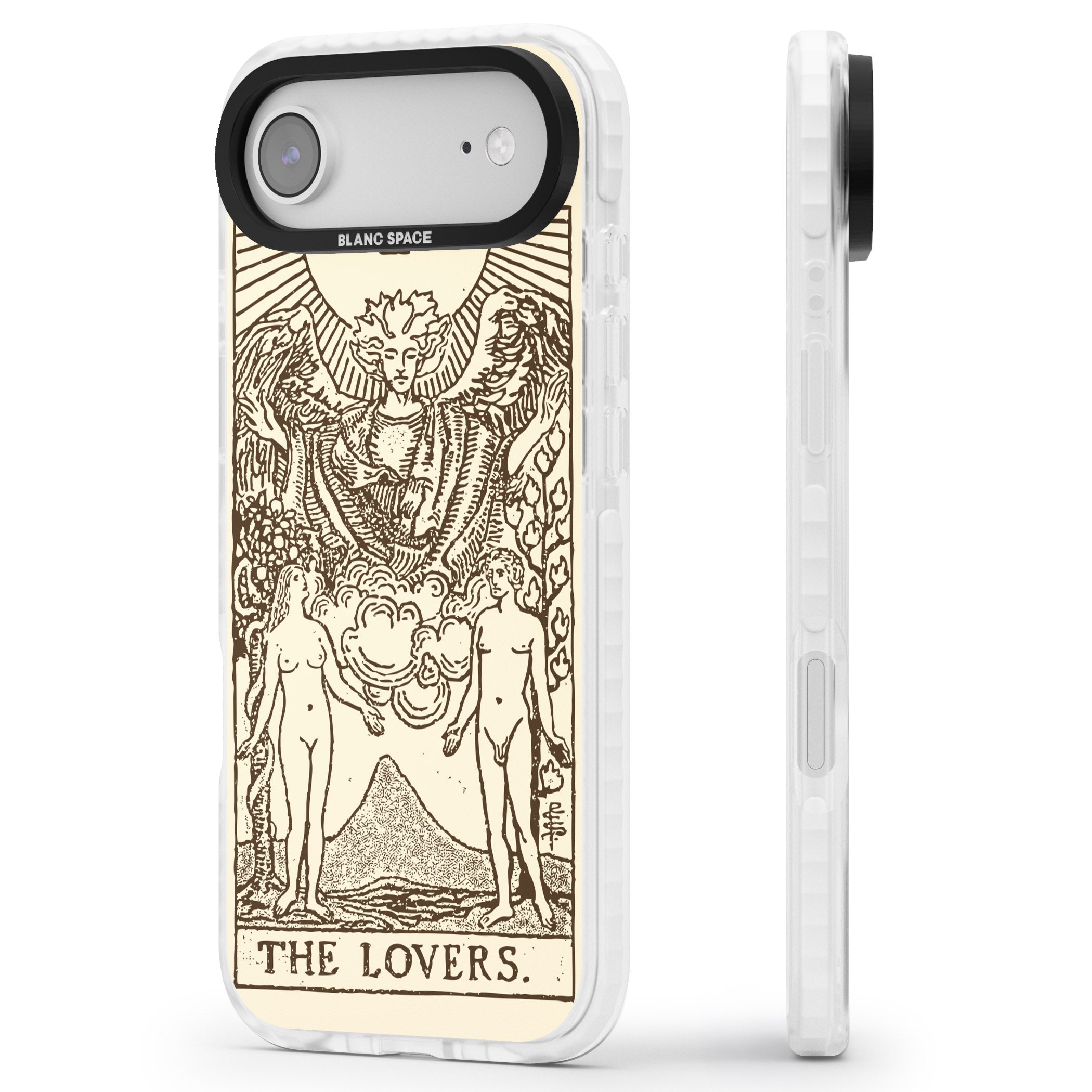 Personalised The Lovers Tarot Card (Cream) iPhone 17 Air Impact Pro Clear Phone Case Side Profile