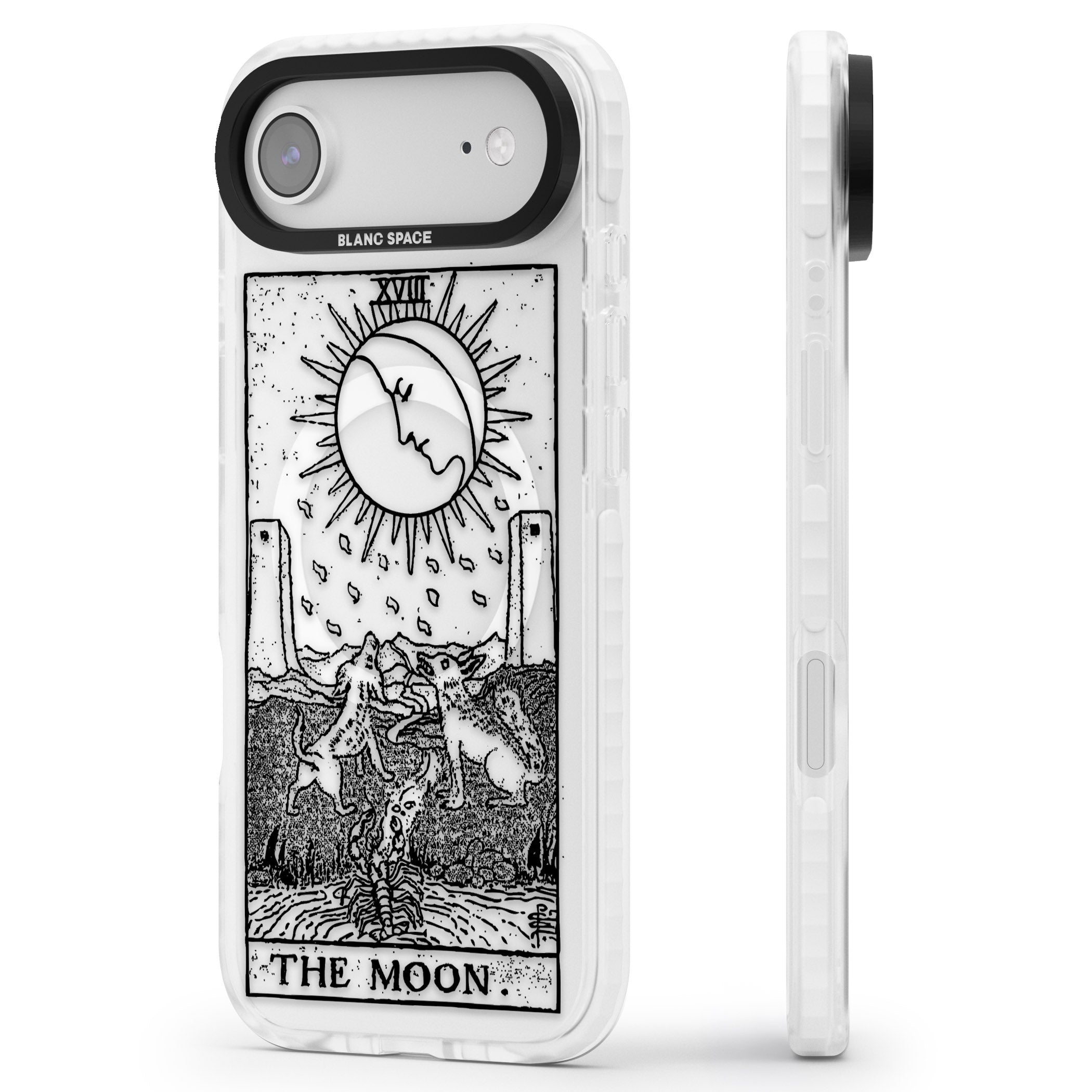 Personalised The Moon Tarot Card (Clear) iPhone 17 Air Impact Pro Clear Phone Case Side Profile