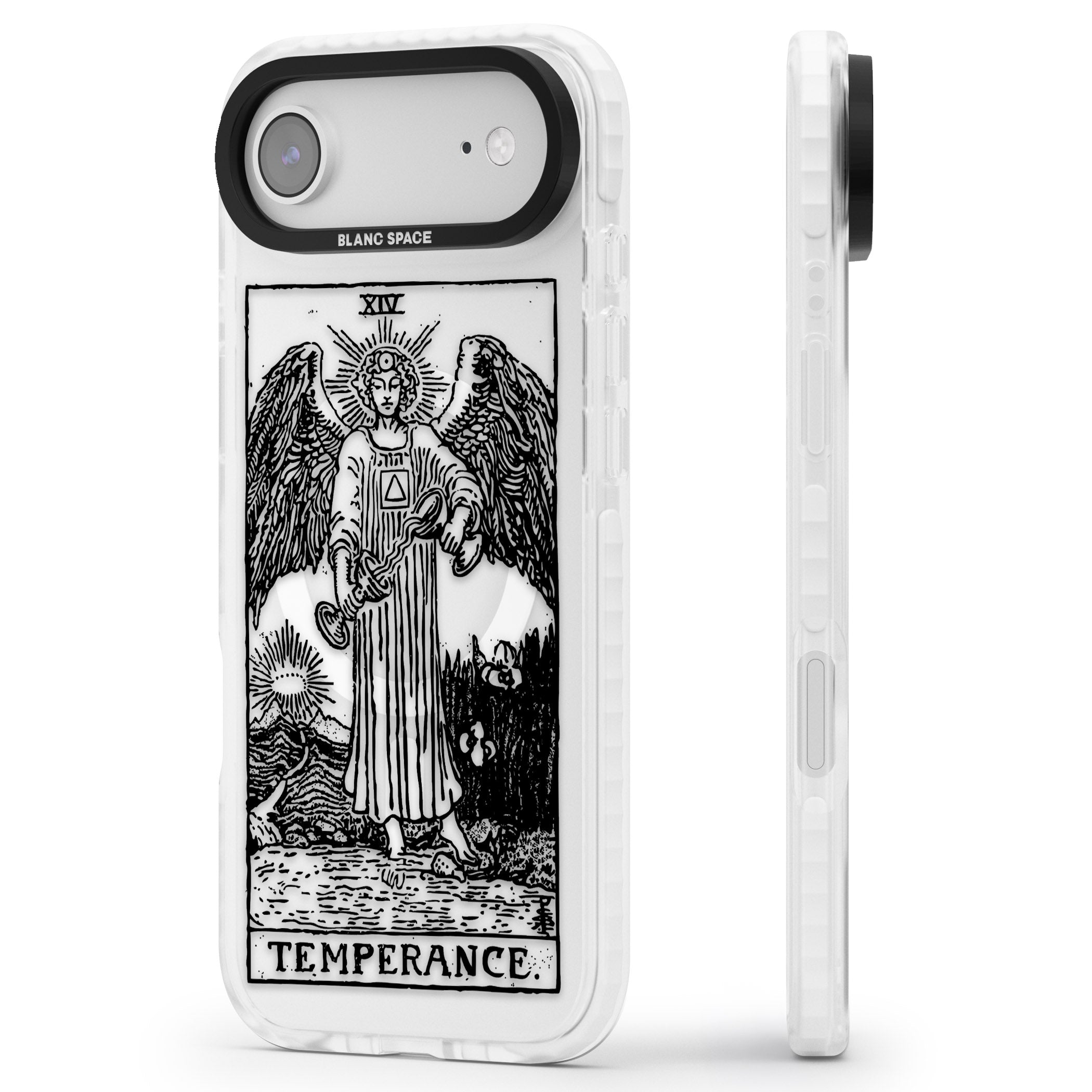 Personalised Temperance Tarot Card (Clear) iPhone 17 Air Impact Pro Clear Phone Case Side Profile