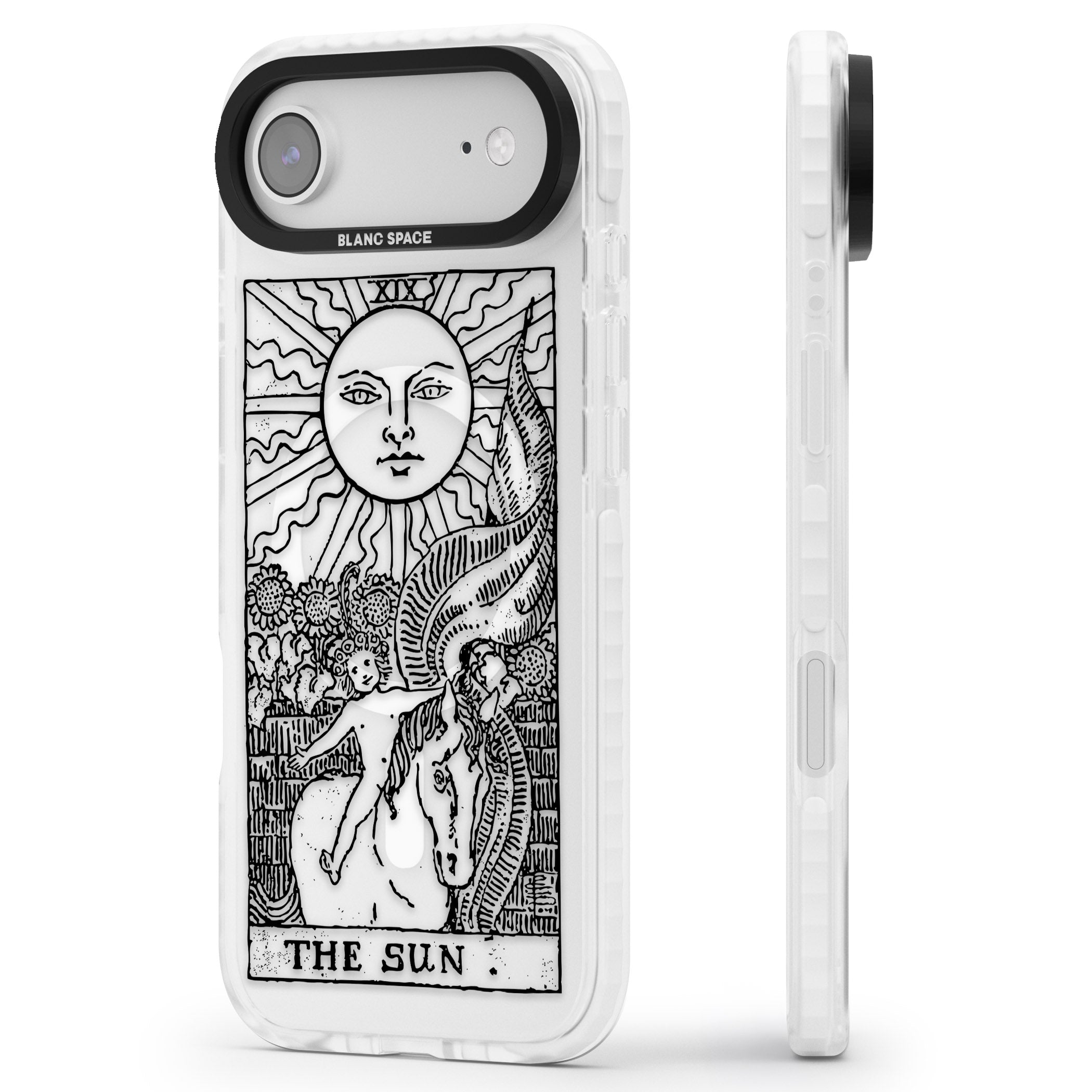Personalised The Sun Tarot Card (Clear) iPhone 17 Air Impact Pro Clear Phone Case Side Profile