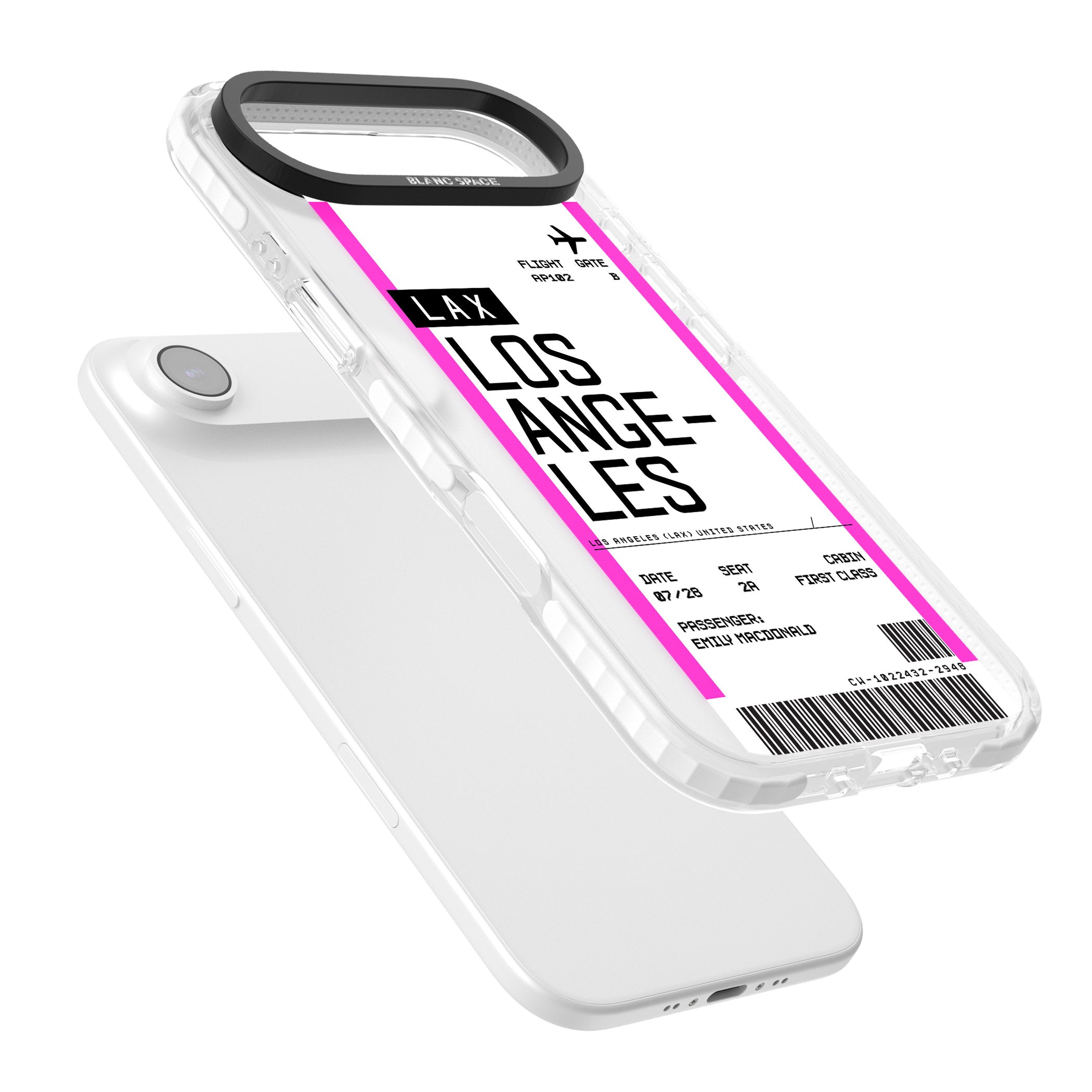 Personalised Los Angeles Boarding Pass iPhone 17 Air Impact Pro Clear Phone Case Colours