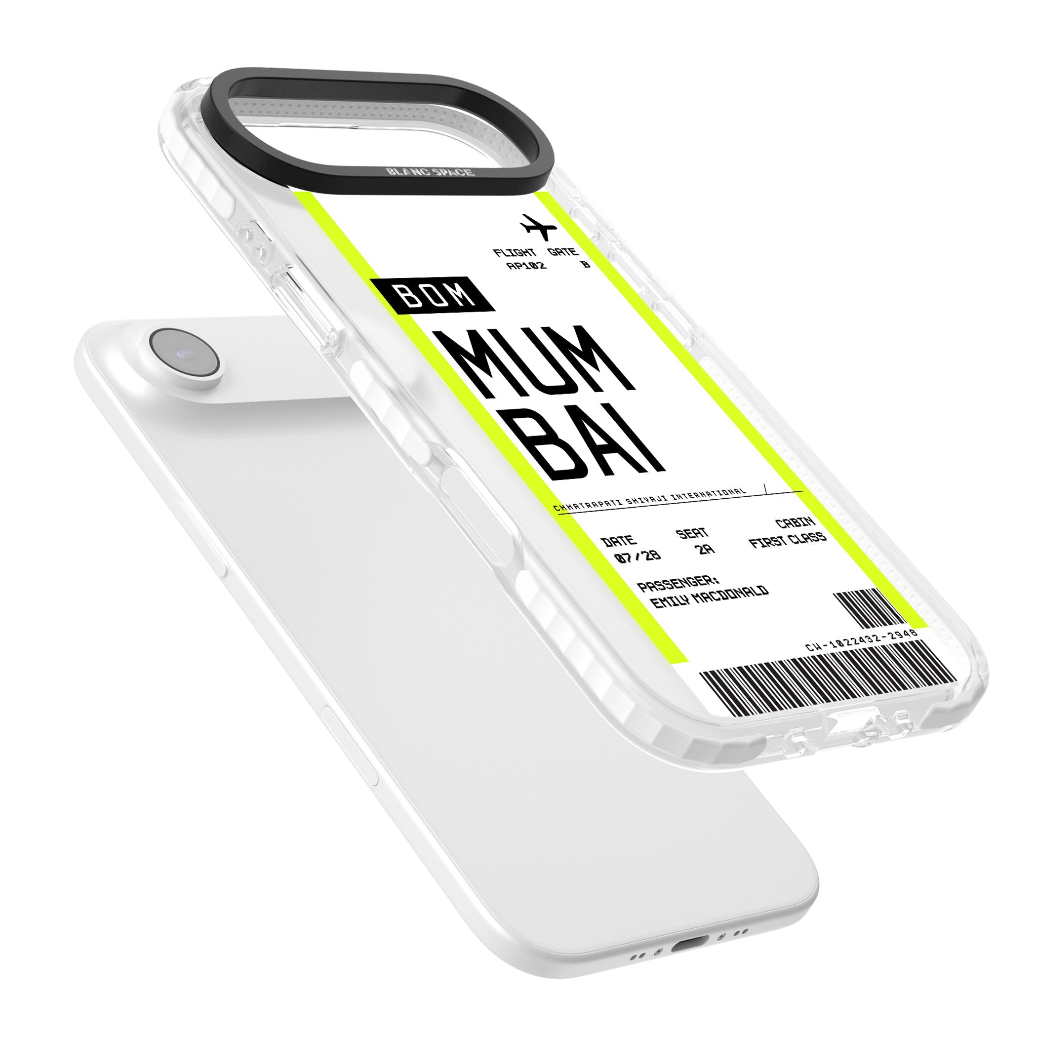 Personalised Mumbai Boarding Pass iPhone 17 Air Impact Pro Clear Phone Case Colours