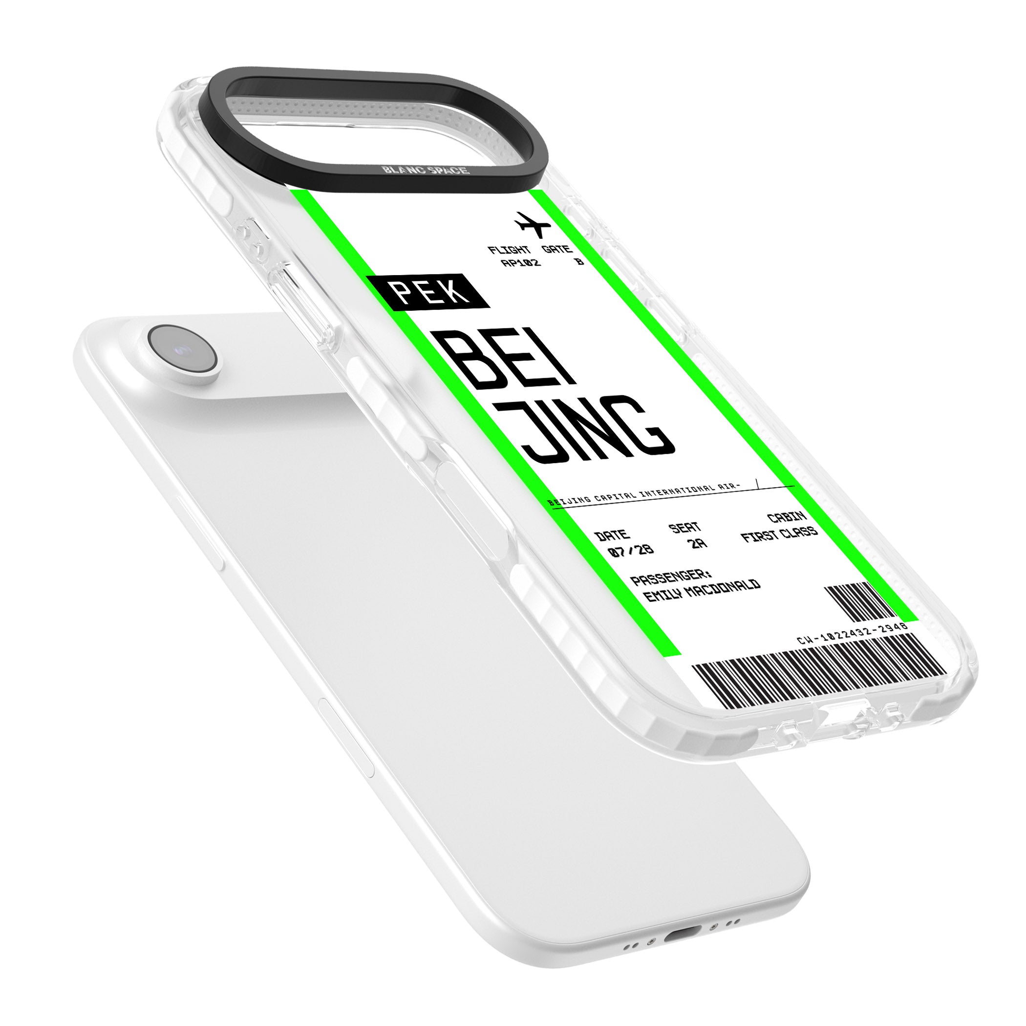 Personalised Beijing Boarding Pass iPhone 17 Air Impact Pro Clear Phone Case Colours