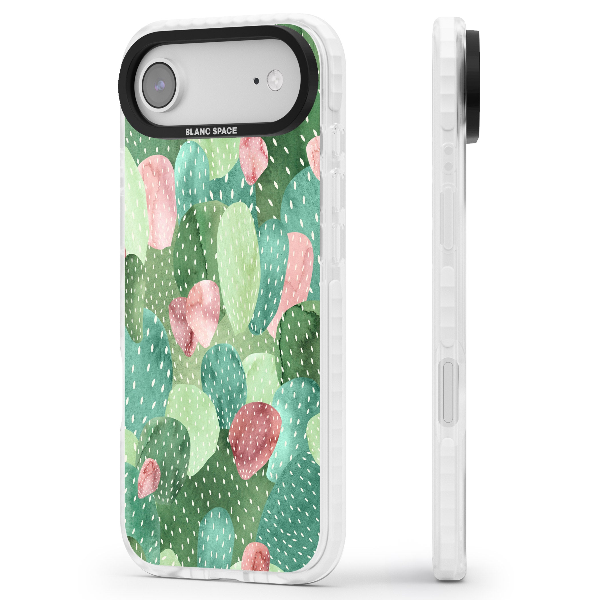 Cactus Charm iPhone 17 Air Impact Pro Clear Phone Case Side Profile