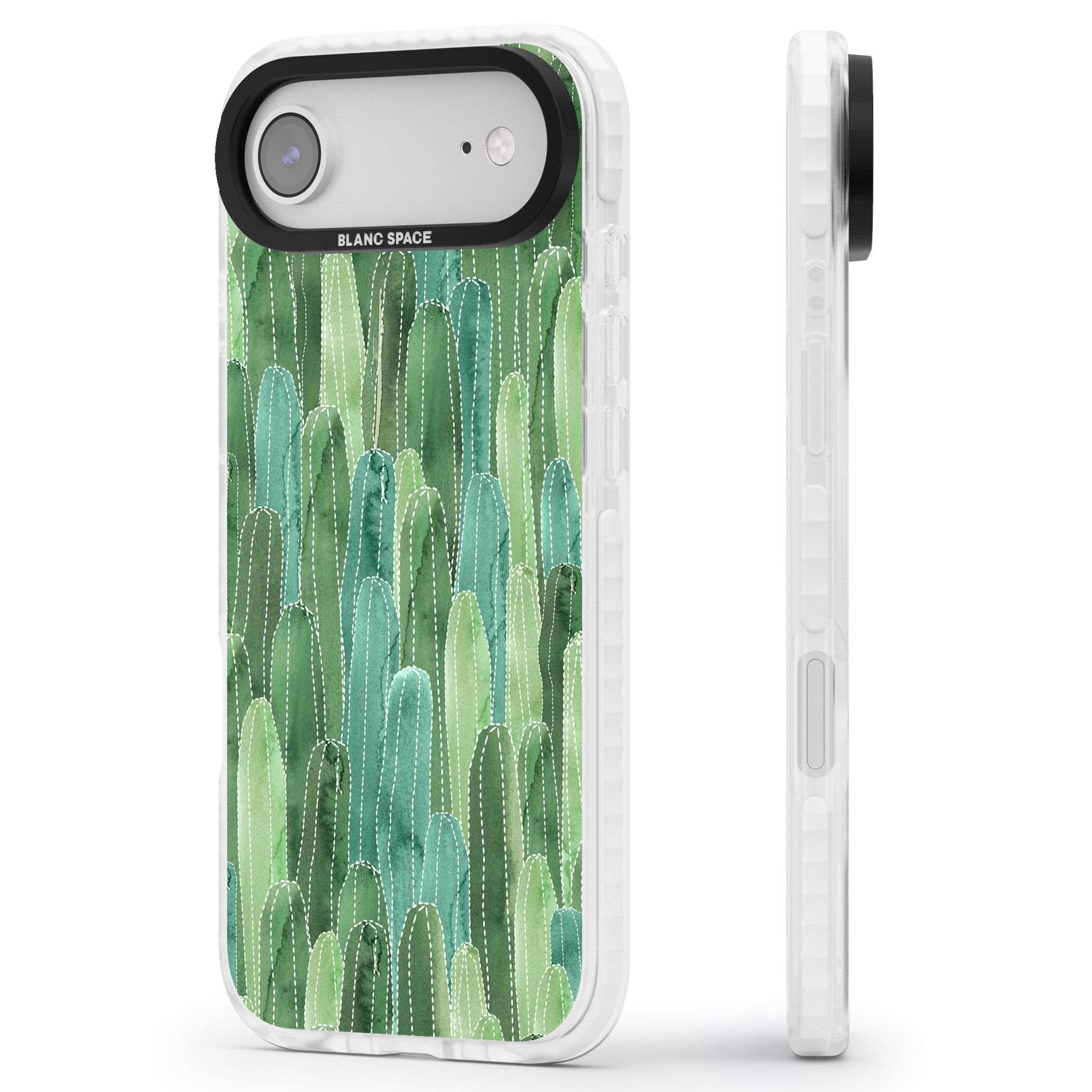 Skinny Cacti iPhone 17 Air Impact Pro Clear Phone Case Side Profile