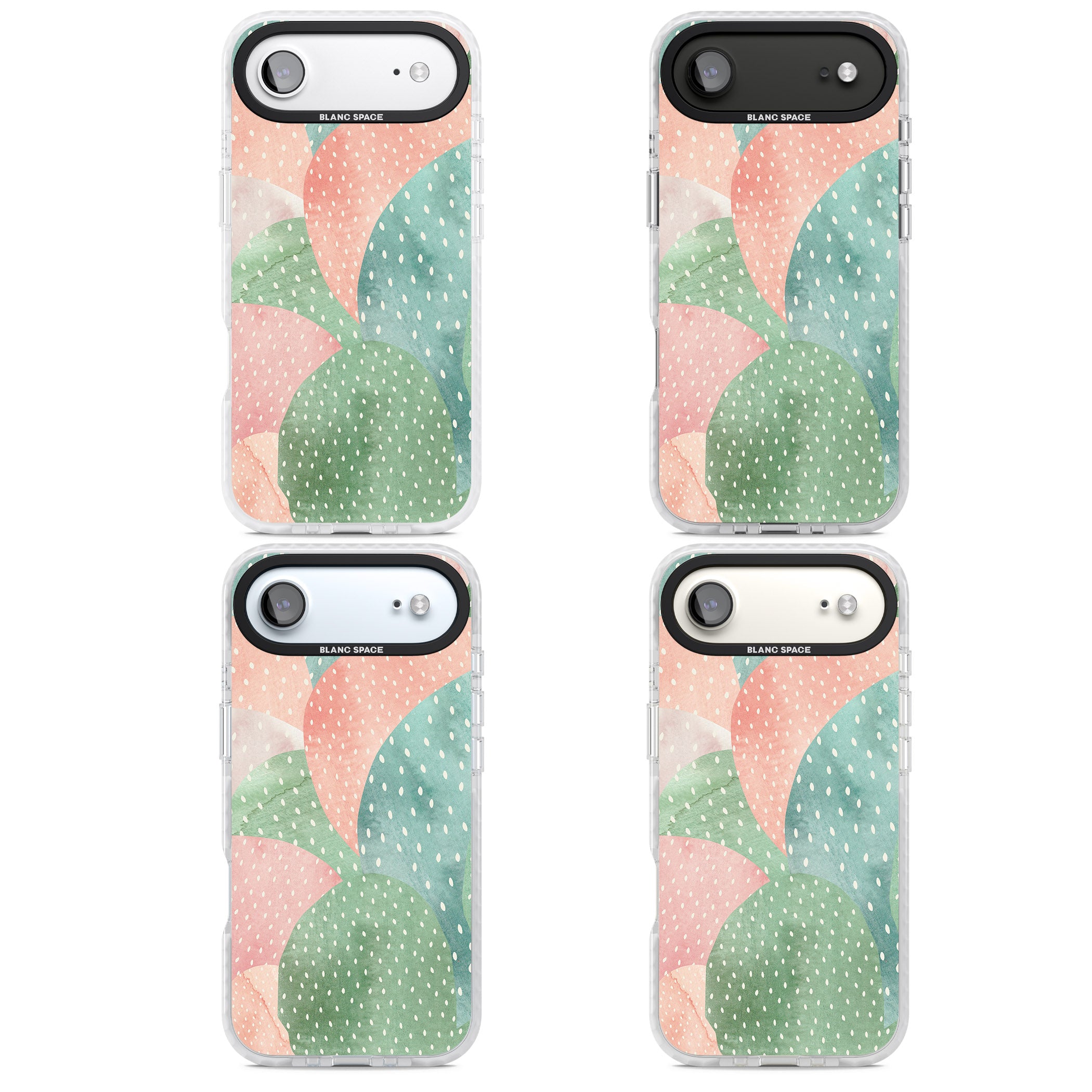Pastel Cacti Pattern iPhone 17 Air Impact Pro Clear Phone Case APT Impact Protection