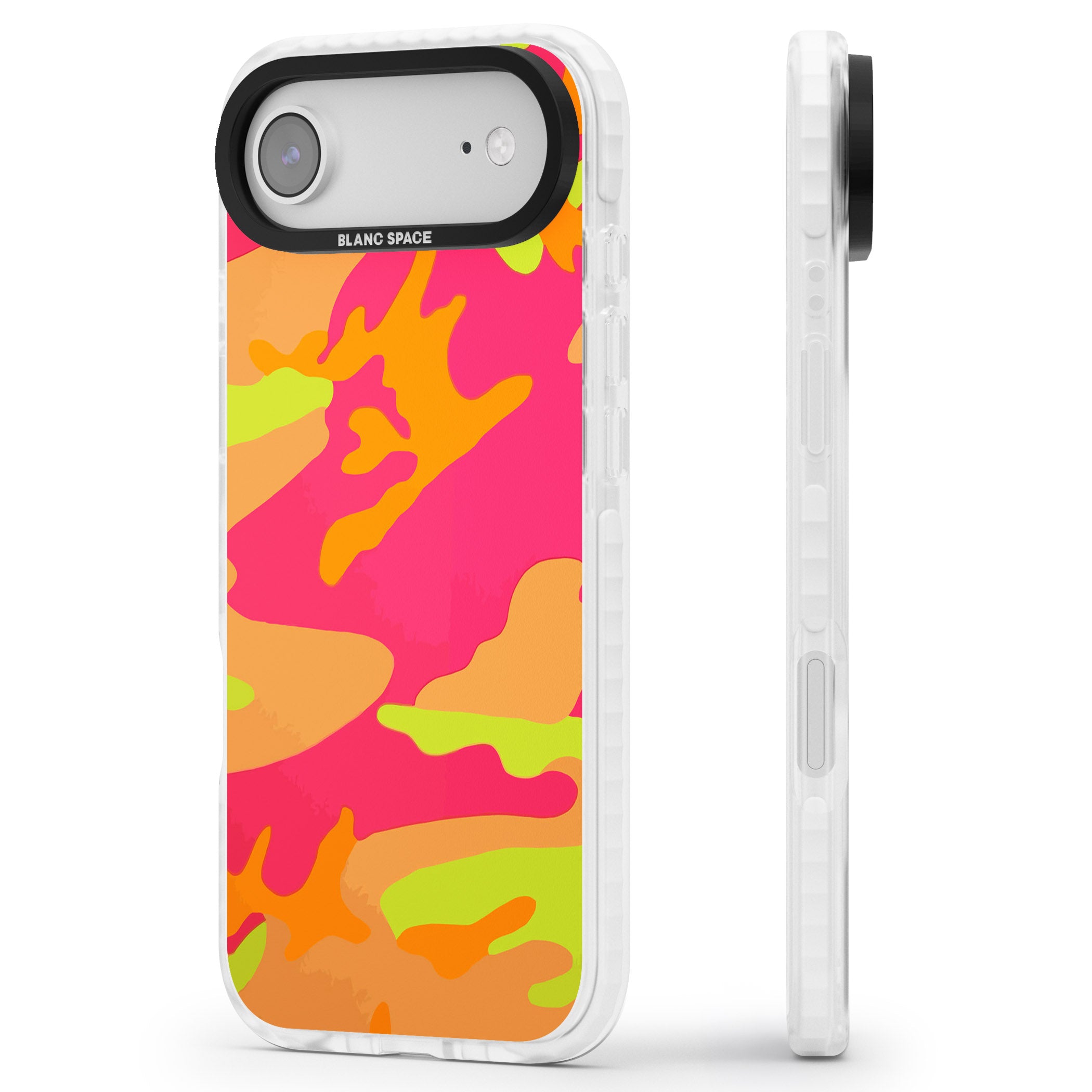 Neon Camo iPhone 17 Air Impact Pro Clear Phone Case Side Profile