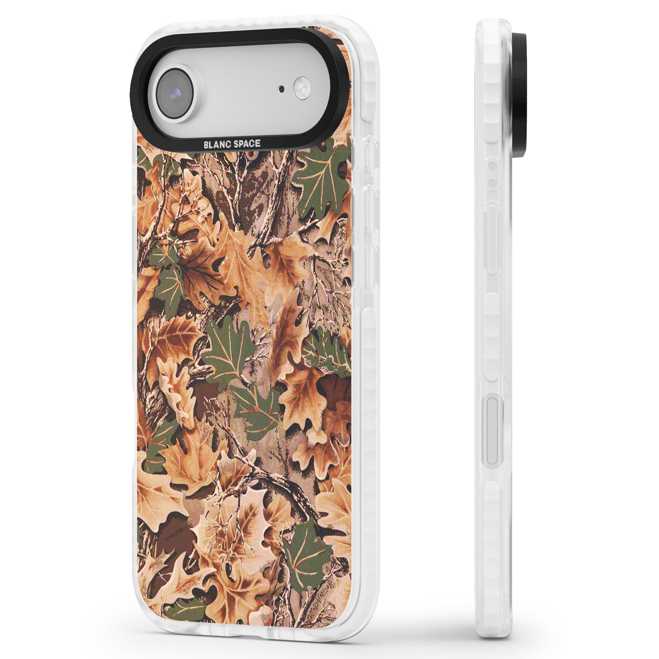 Leaves Camo iPhone 17 Air Impact Pro Clear Phone Case Side Profile