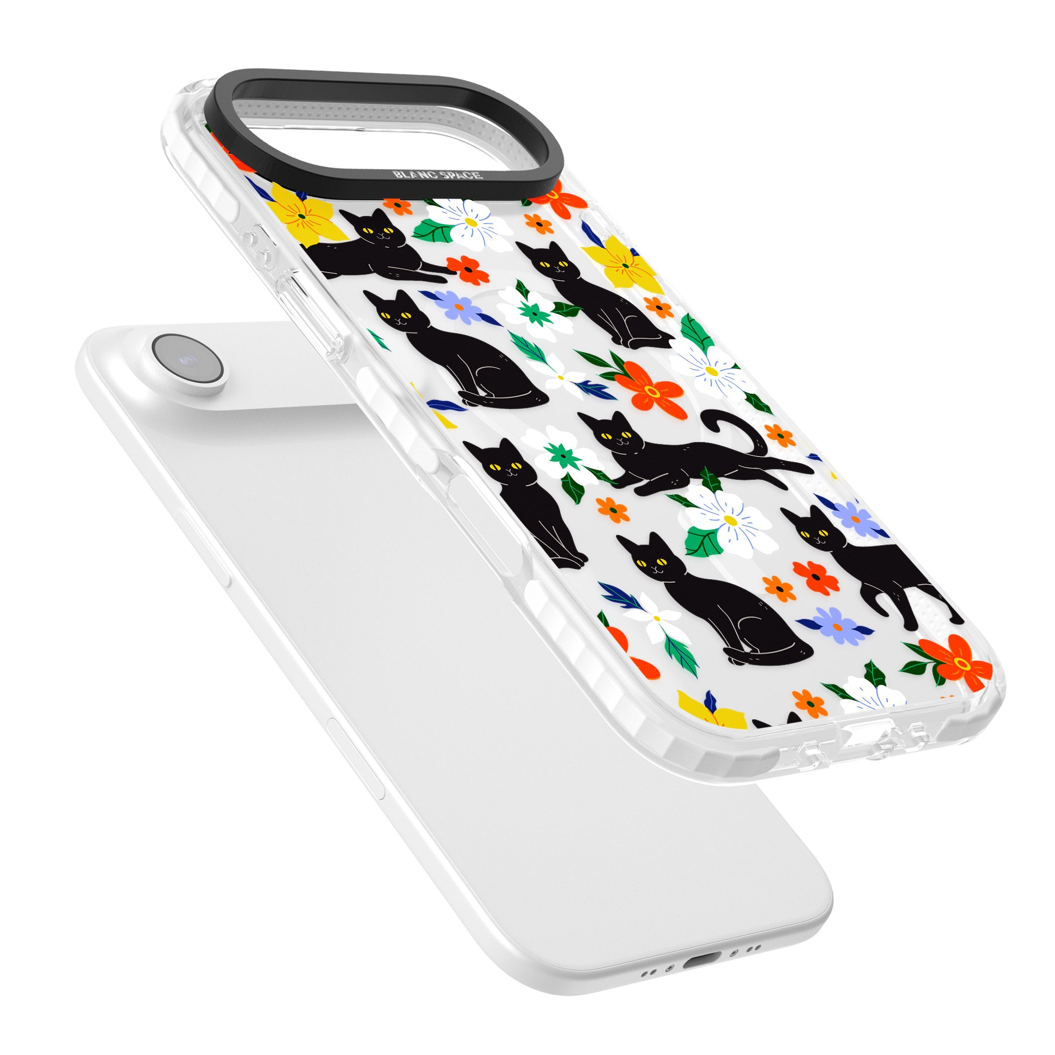 Cats Flowers iPhone 17 Air Impact Pro Clear Phone Case Colours