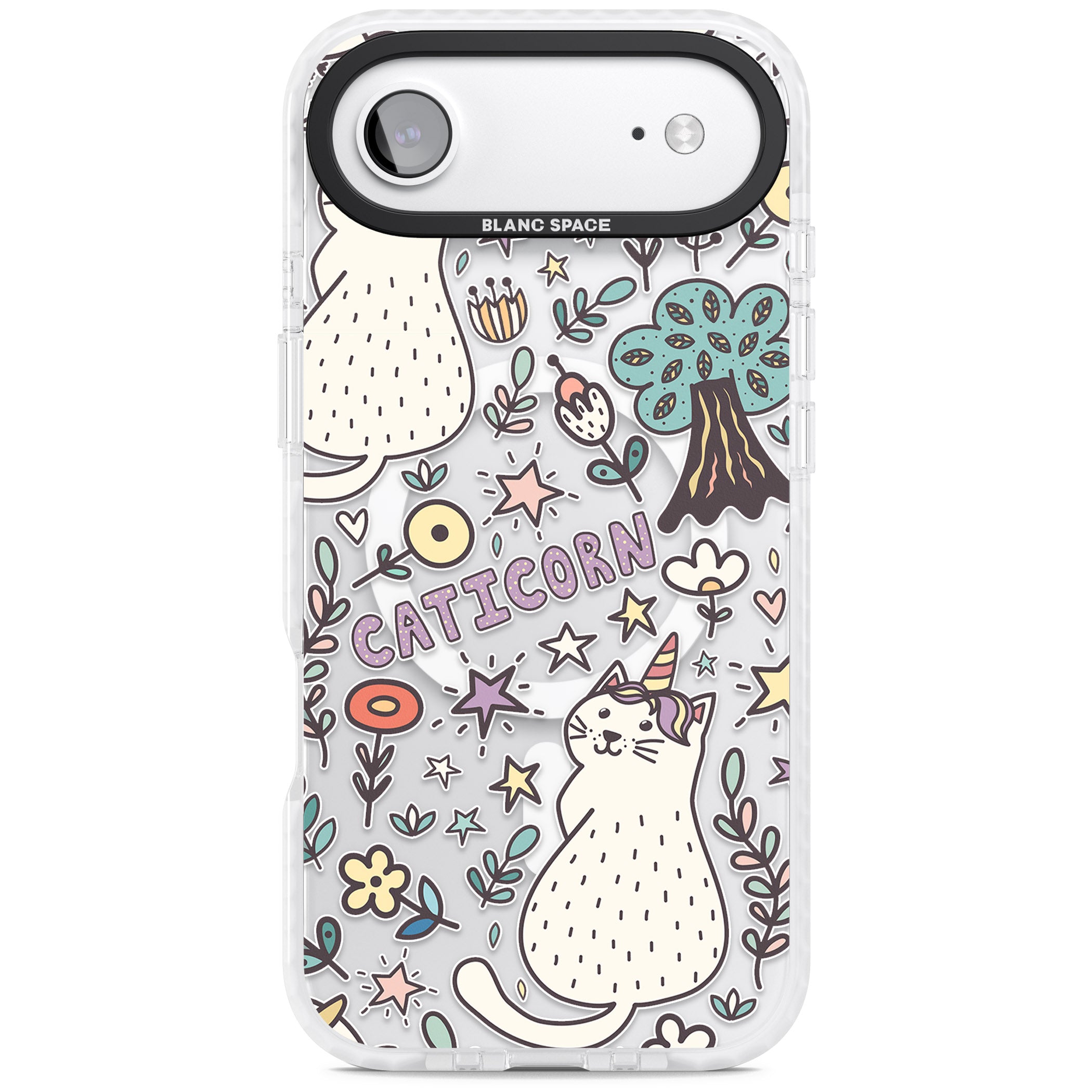 Caticorn Pattern iPhone 17 Air Impact Pro Clear Phone Case