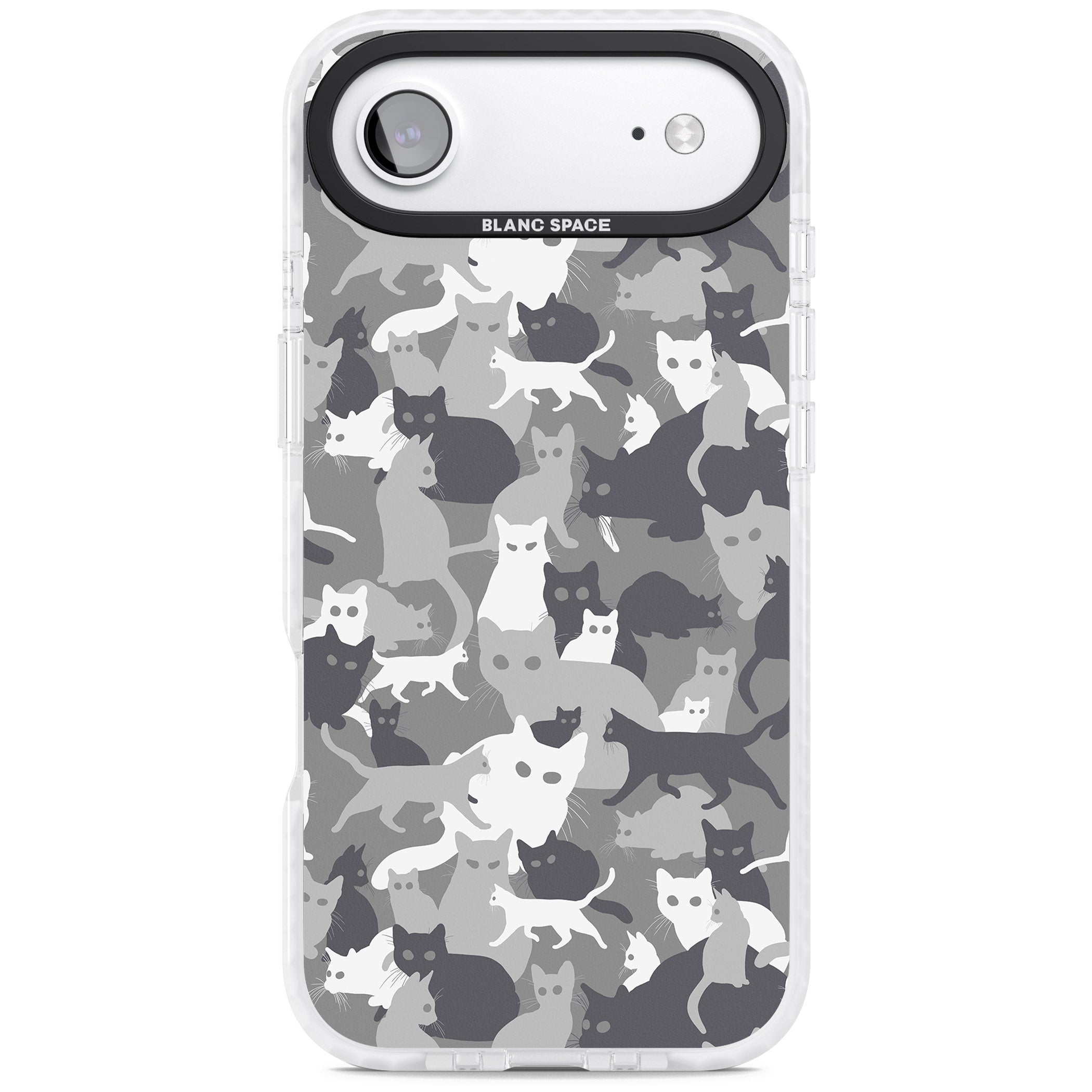 Dark Grey Cat Camouflage iPhone 17 Air Impact Pro Clear Phone Case