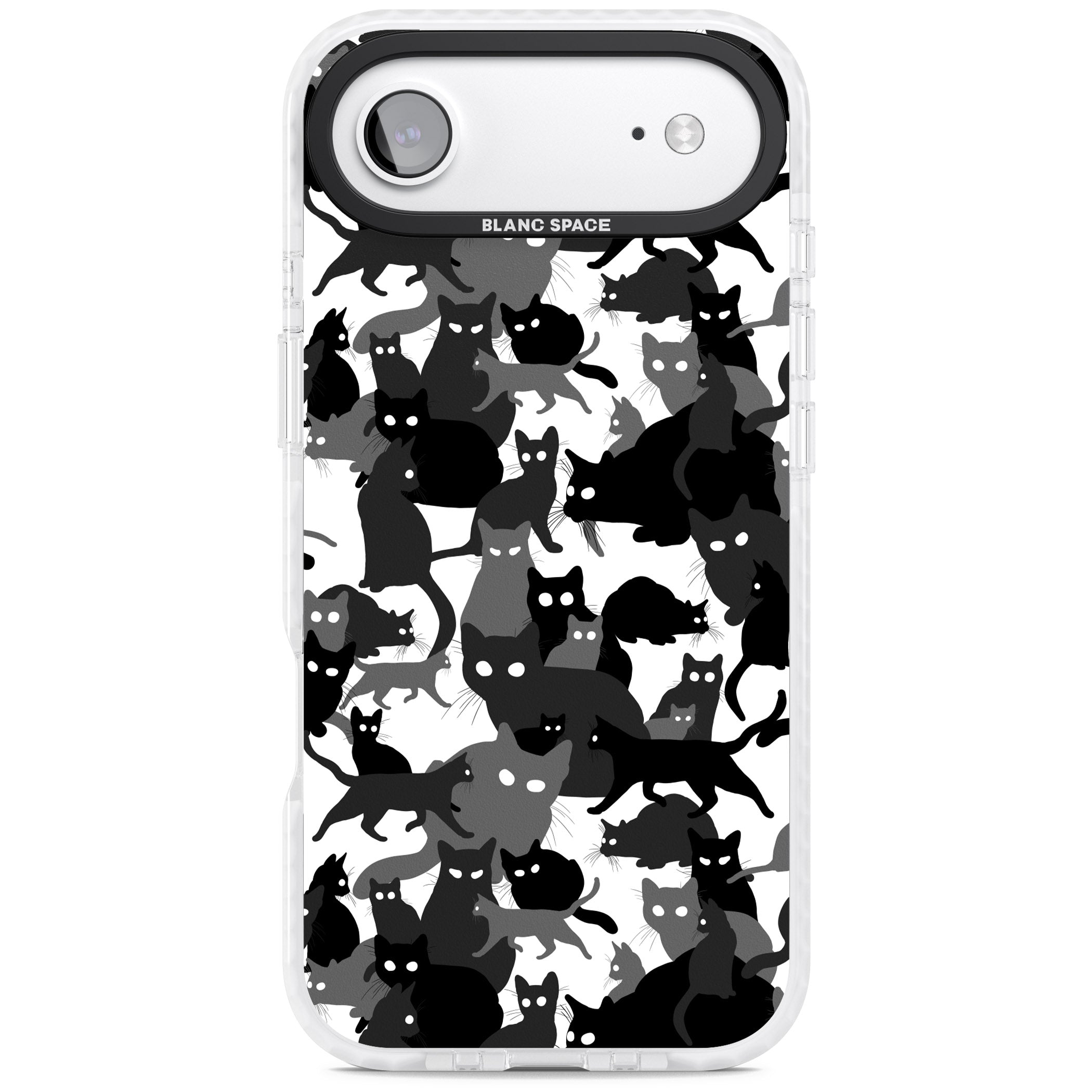 Black & White Cat Camouflage iPhone 17 Air Impact Pro Clear Phone Case