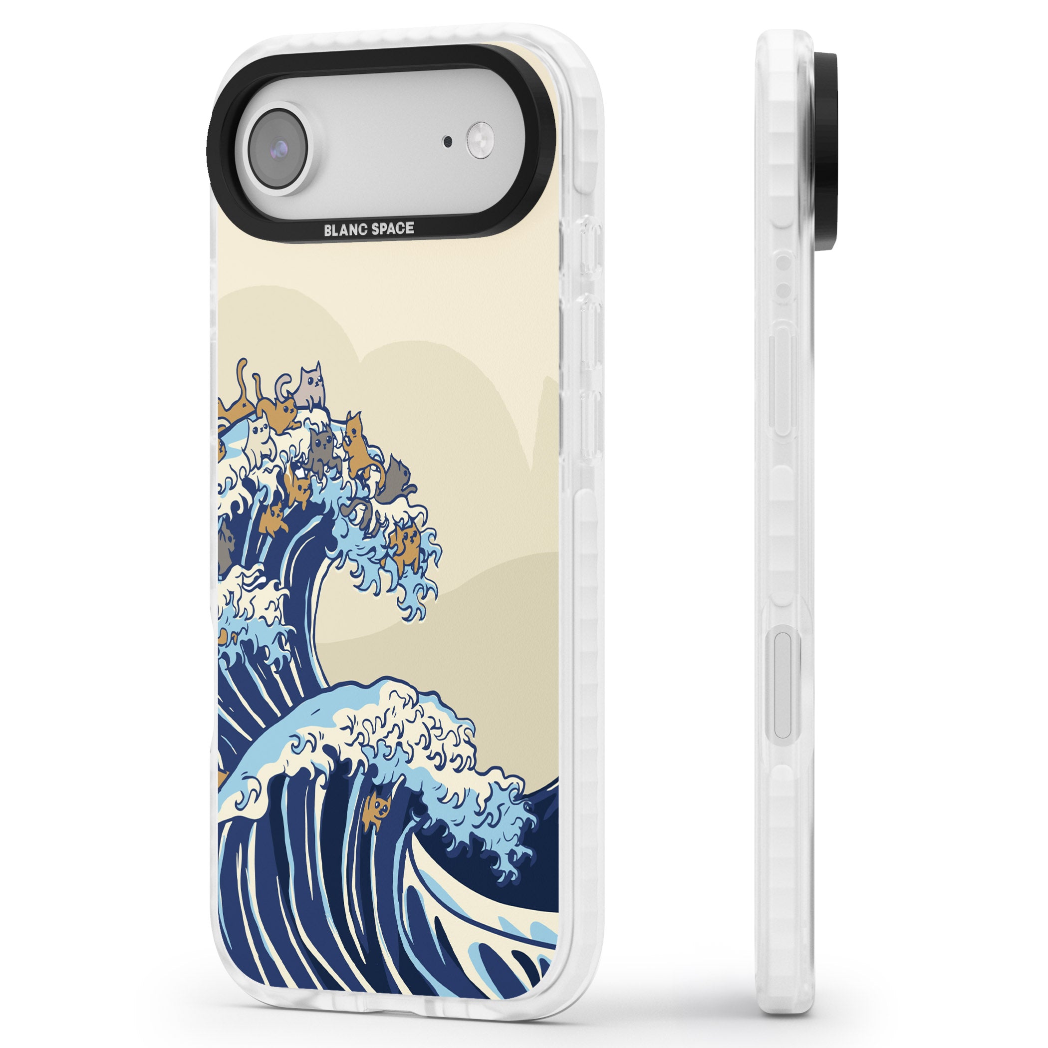 The Great Cat Wave iPhone 17 Air Impact Pro Clear Phone Case Side Profile