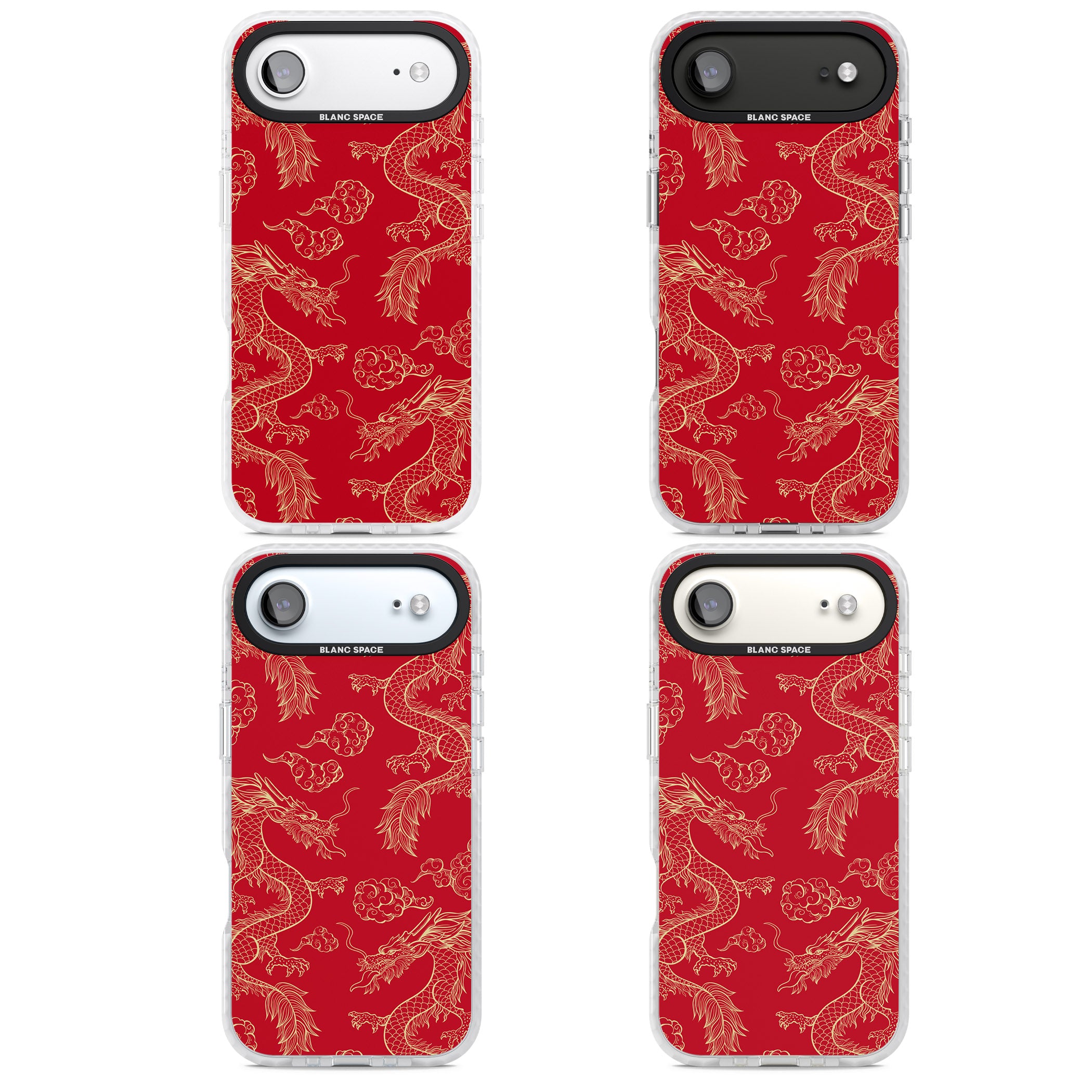 Red And Gold Dragon Pattern iPhone 17 Air Impact Pro Clear Phone Case APT Impact Protection