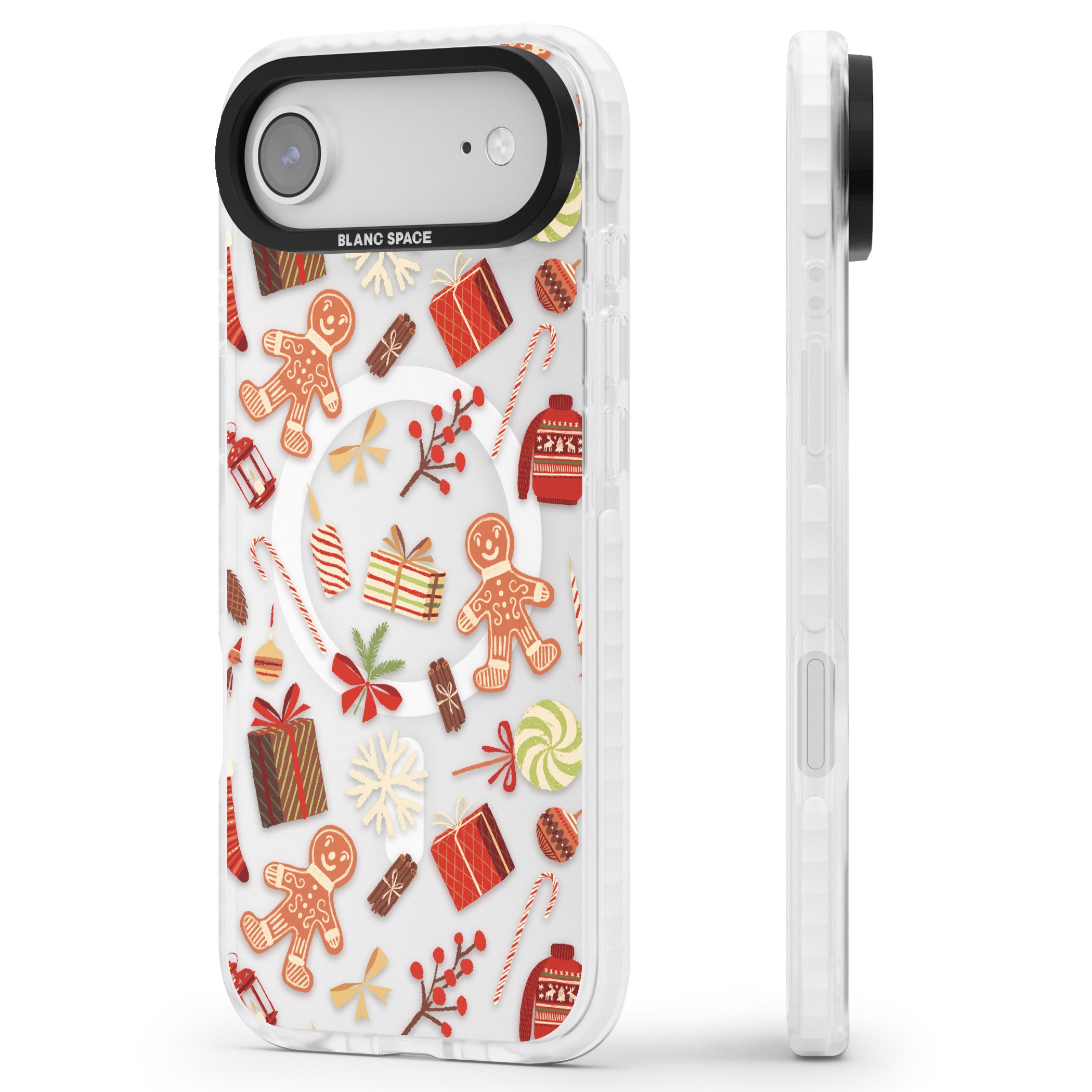 Christmas Assortments iPhone 17 Air Impact Pro Clear Phone Case Side Profile