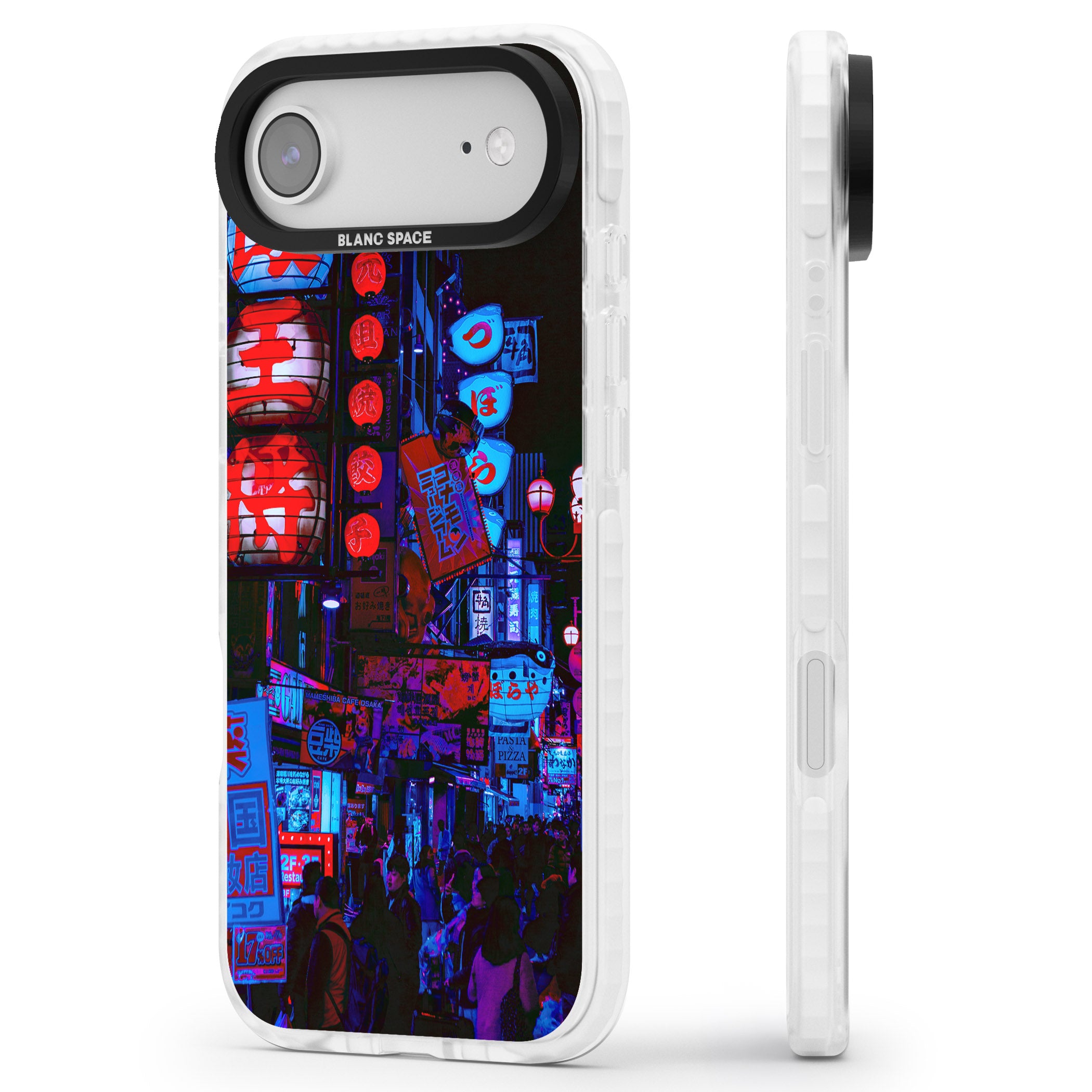 Neon City Nights iPhone 17 Air Impact Pro Clear Phone Case Side Profile