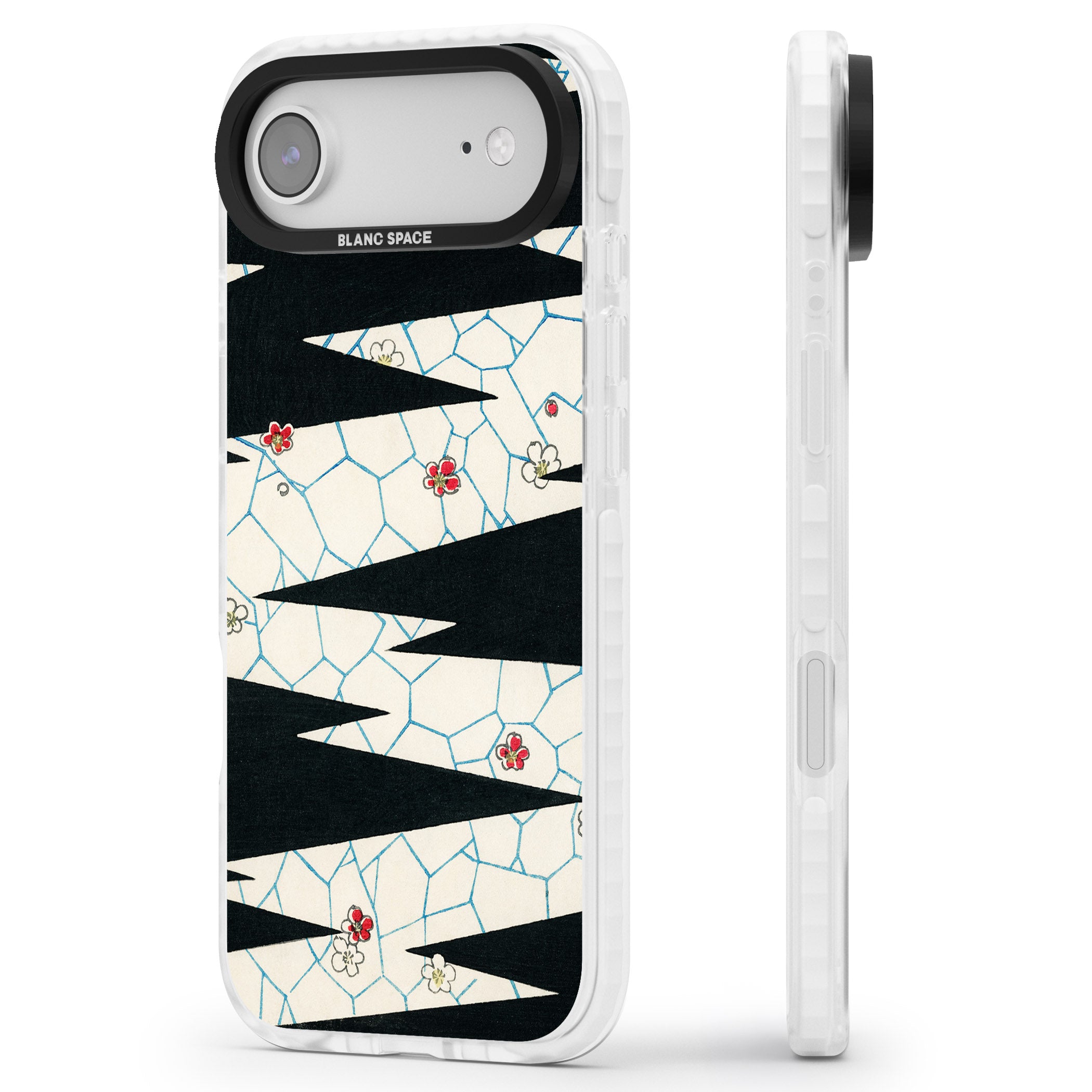 Japanese Flowers By Bijutsu Sekai iPhone 17 Air Impact Pro Clear Phone Case Side Profile